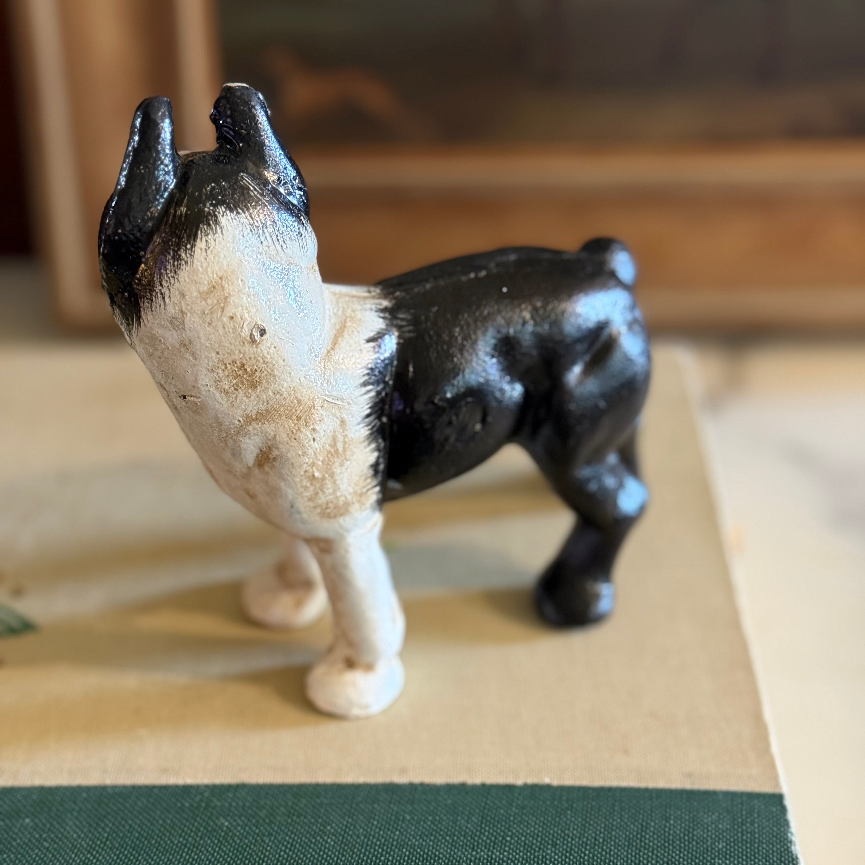 Mini Boston Terrier Cast Iron Dog