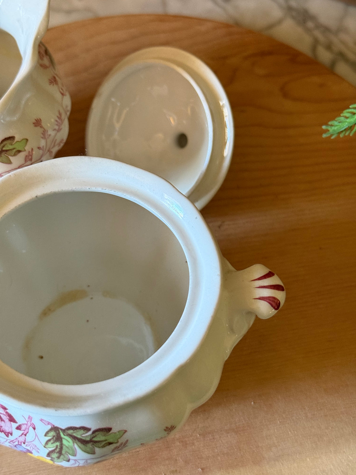 Vintage Ridgway English Garden Ironstone Cream & Sugar Set