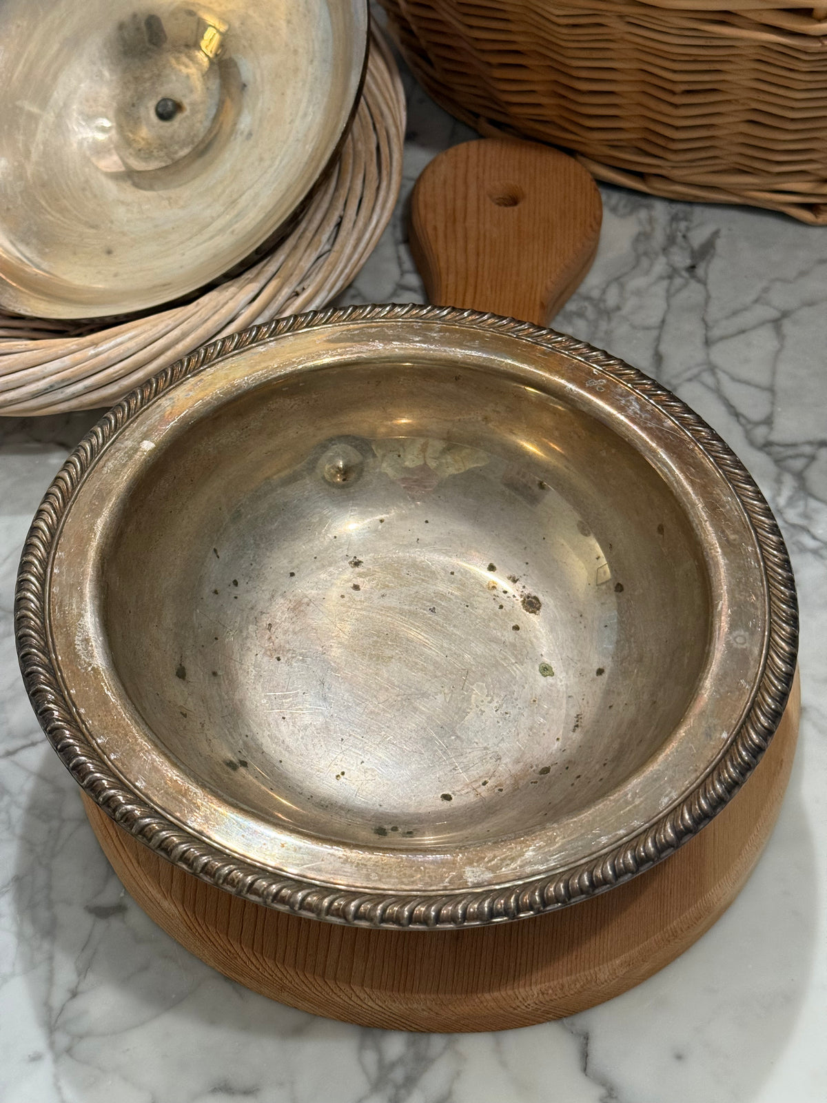 Round Silver Covered Casserole Tureen