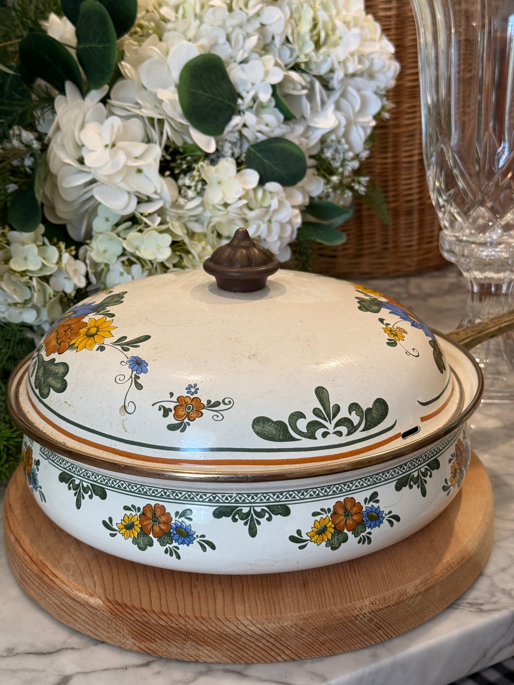 Vintage Villeroy and Boch Alt Amsterdam Enamel Skillet with Lid