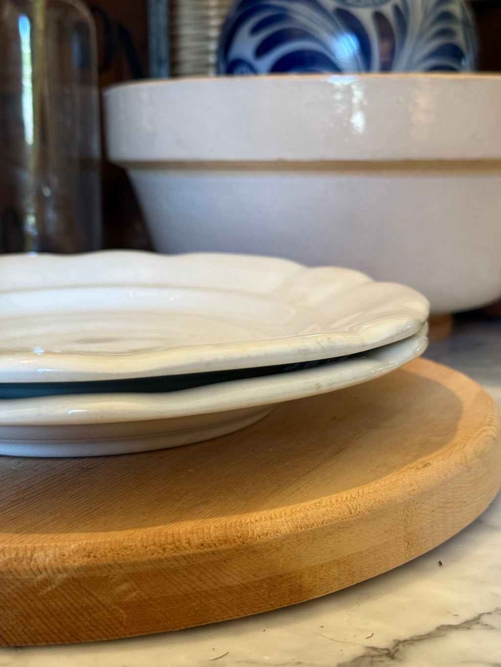 Vintage Wilhelmsburg Austrian Scalloped Pasta Plates, Set of 2
