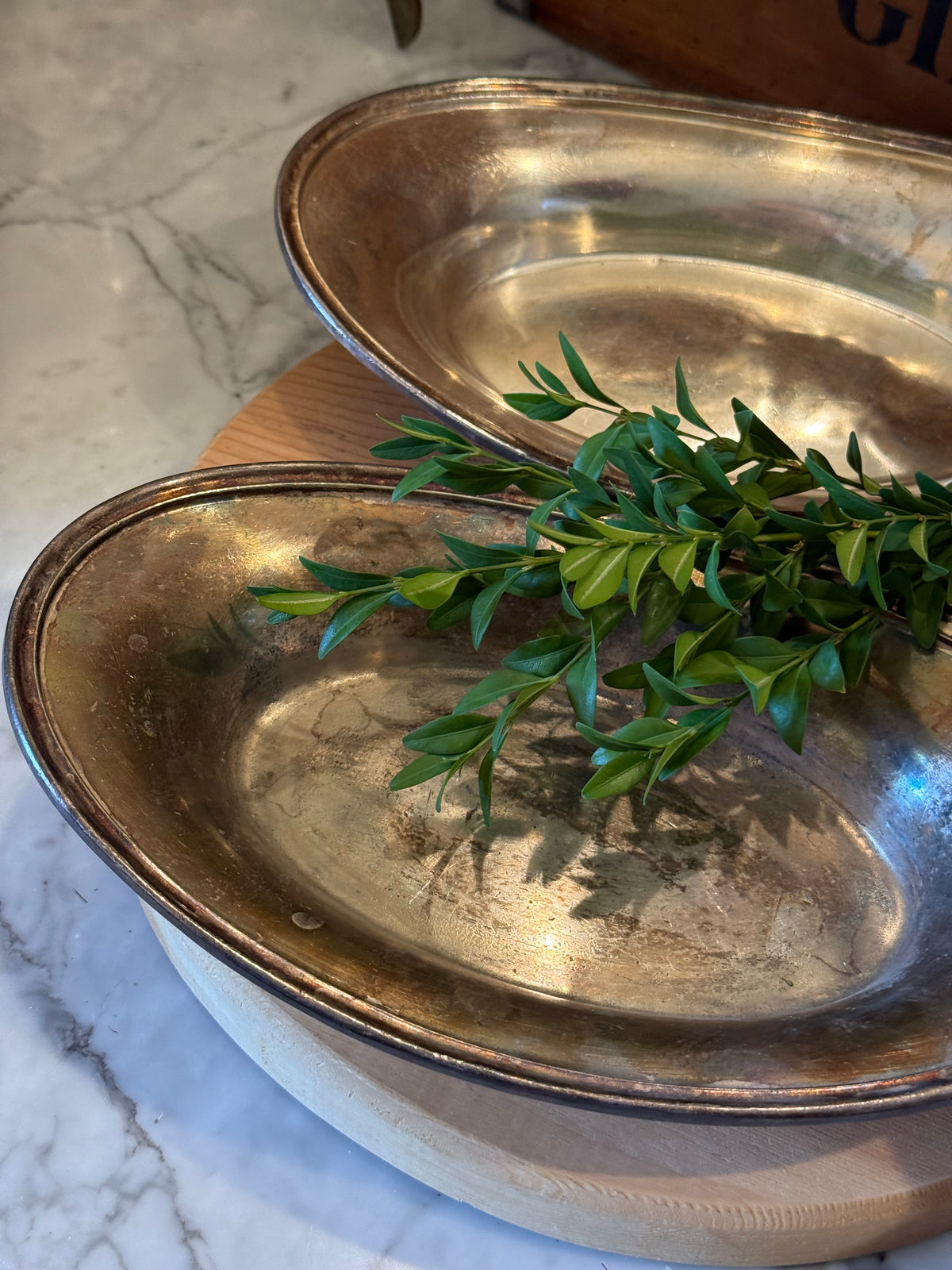 Vintage Silver Plated Trays, Set of 2