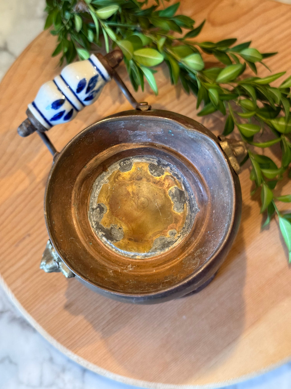 Petite Vintage Copper Coal Scuttle Bucket