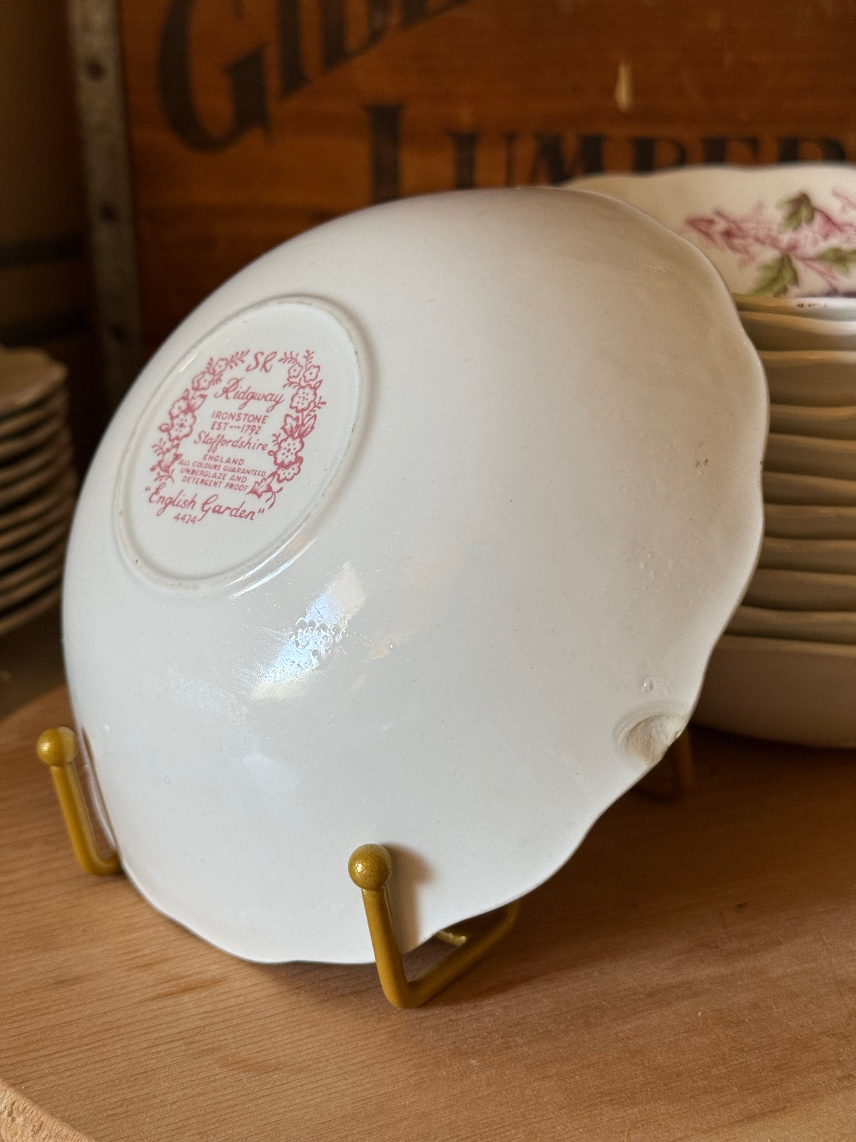 Vintage Ridgway English Garden Ironstone Soup Bowl