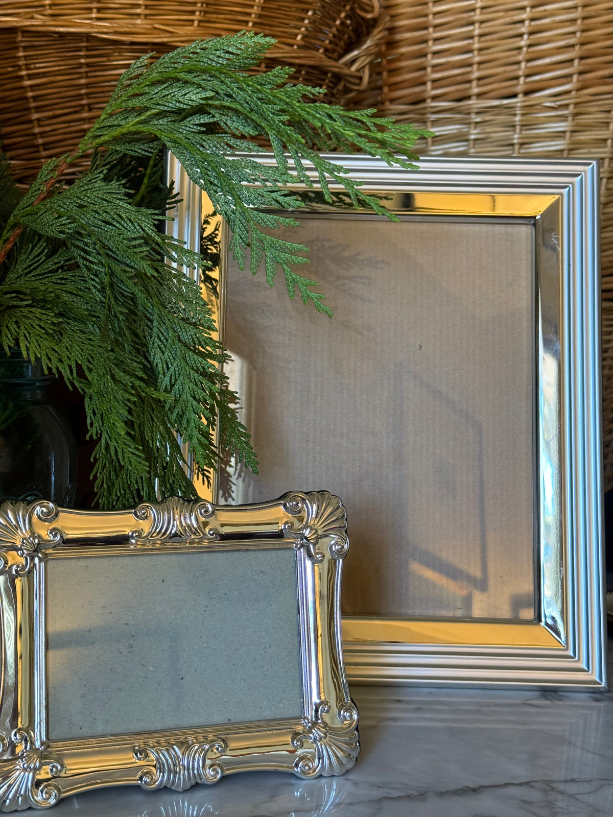 Grand Stepped Bevel Silver Frame