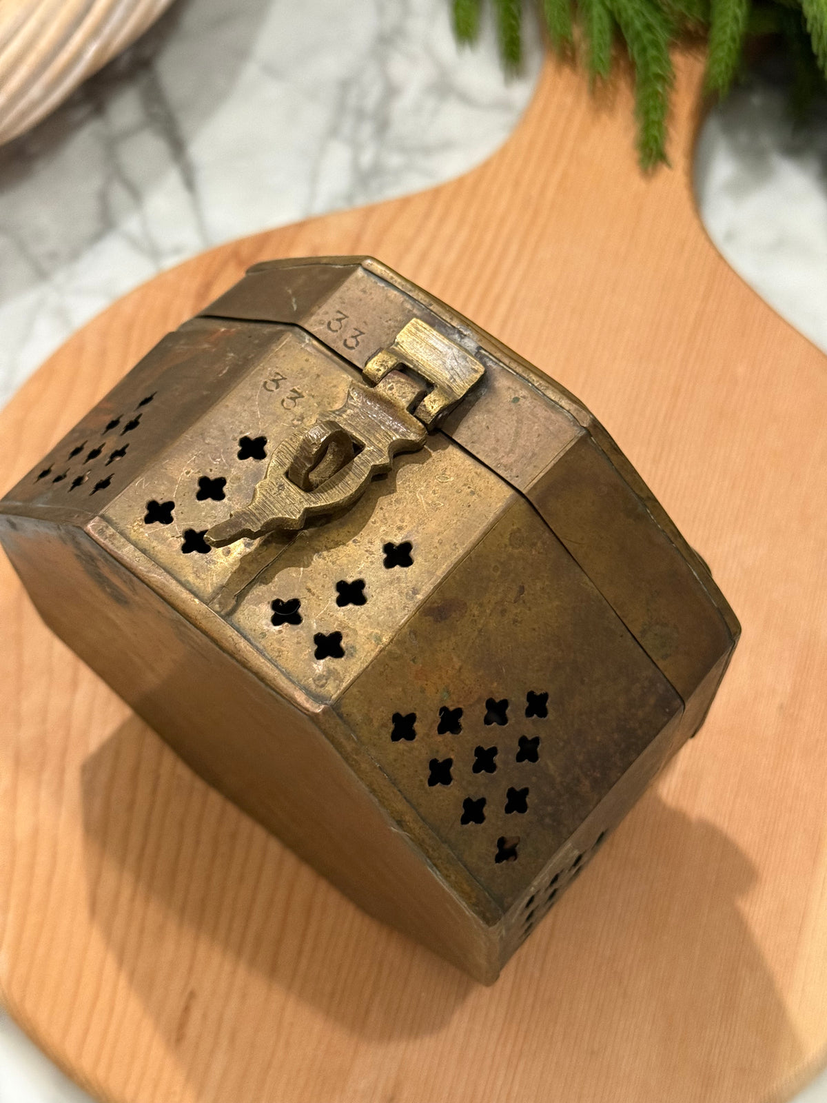 XL Brass Cricket Trinket Box