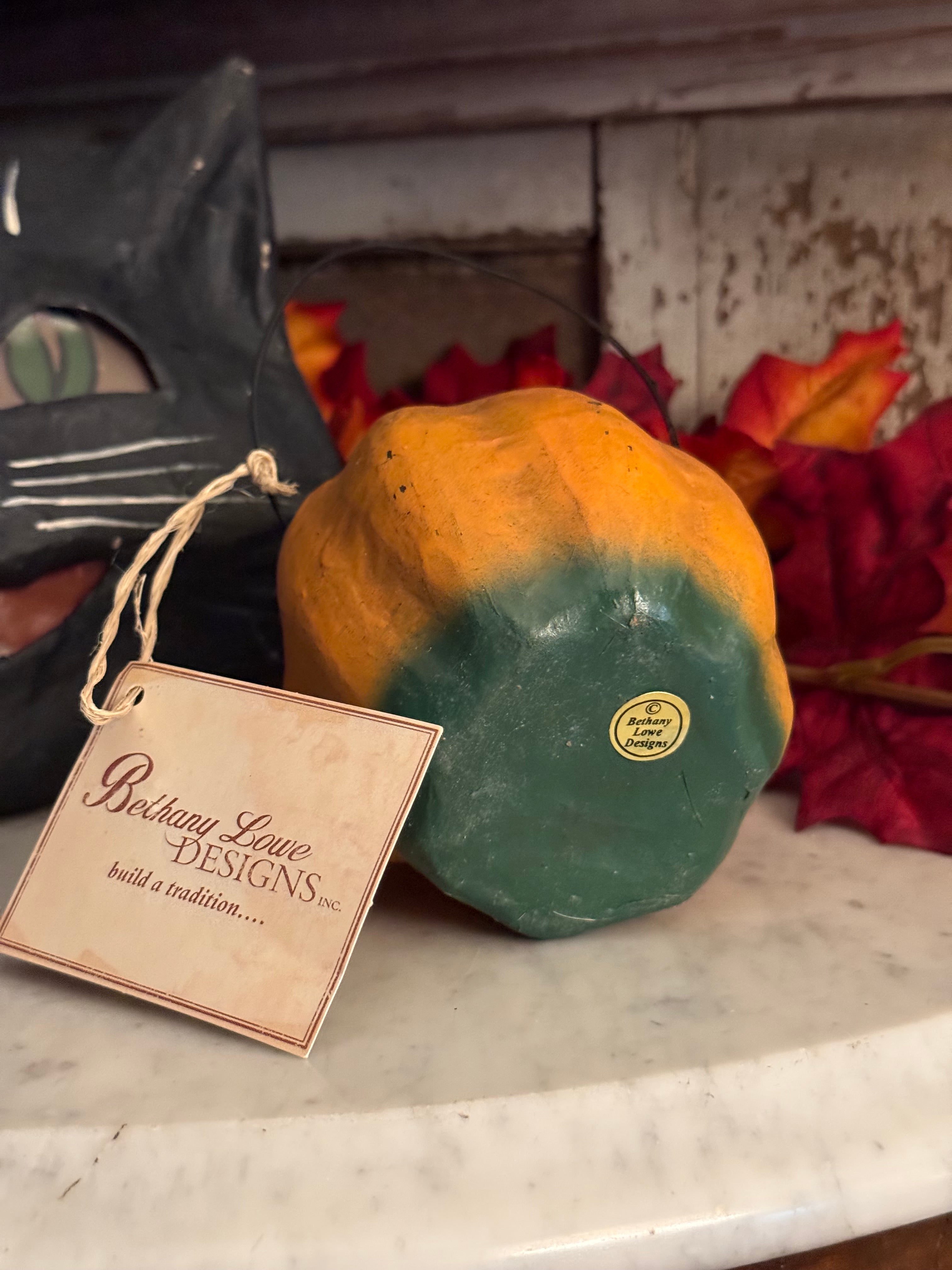 Bethany Lowe Vintage Jack-O'-Lantern Pumpkin Mini Basket