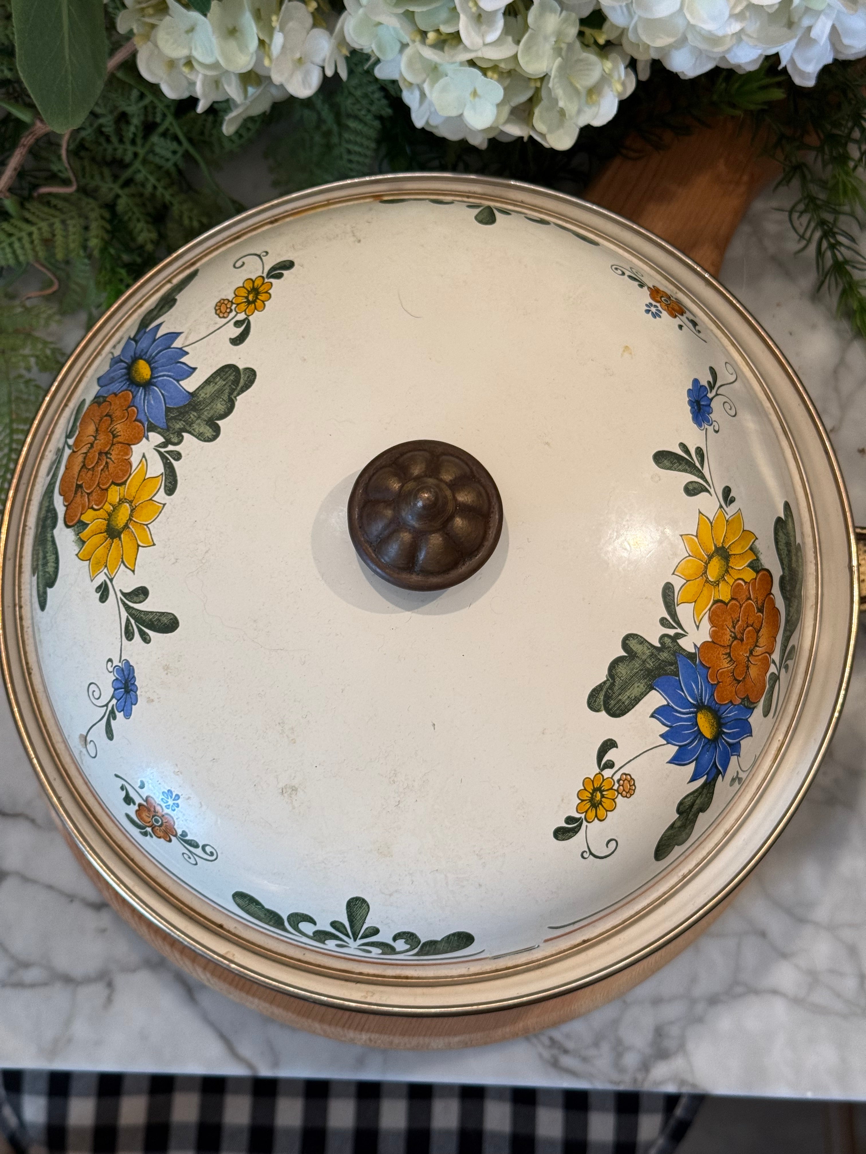 Vintage Villeroy and Boch Alt Amsterdam Enamel Skillet with Lid