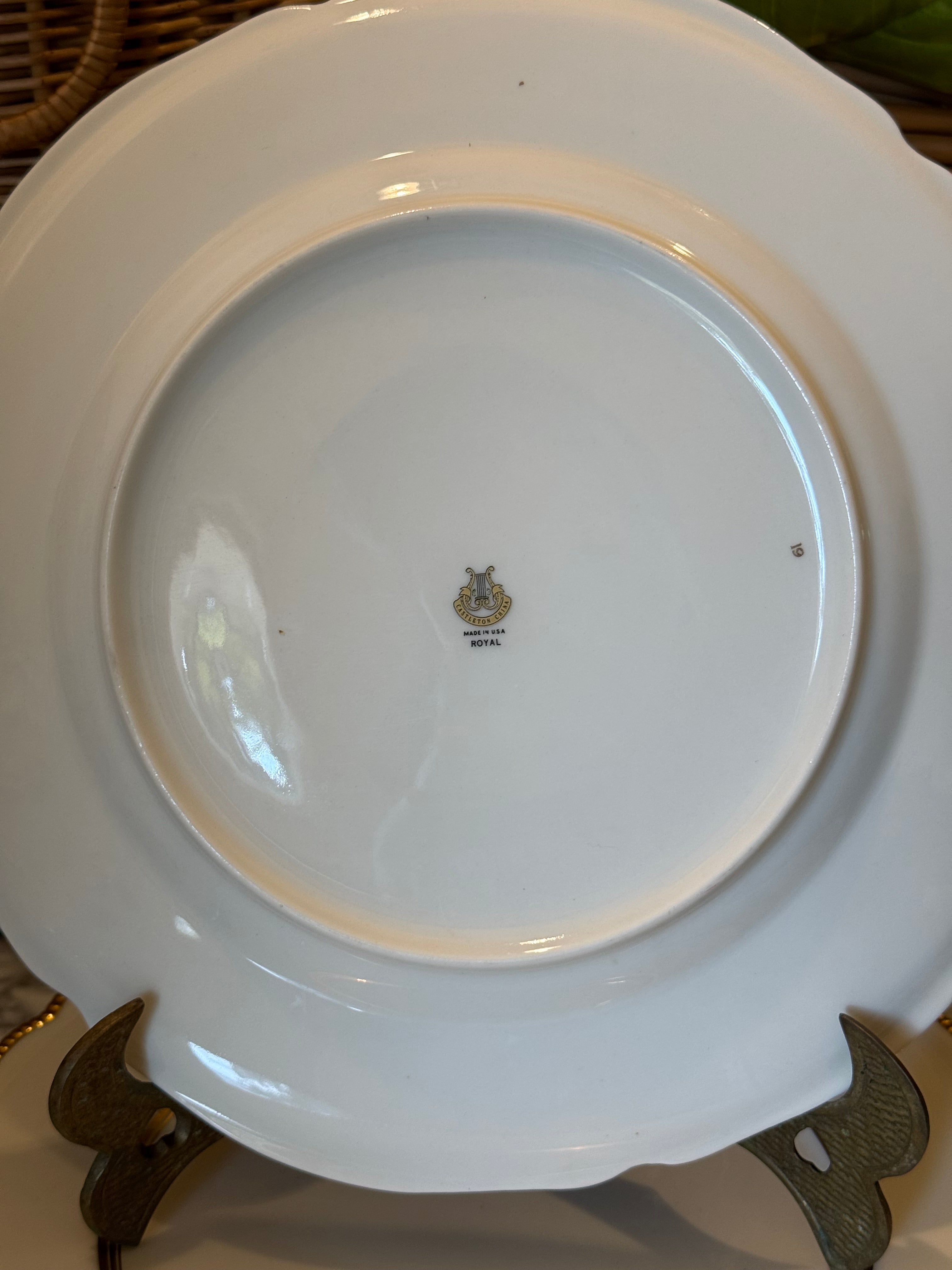 Scalloped Gold Castelon Plates, Set of 2