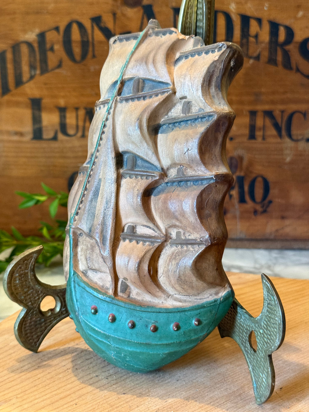 Vintage Ceramic Clipper Ship Wall Pocket