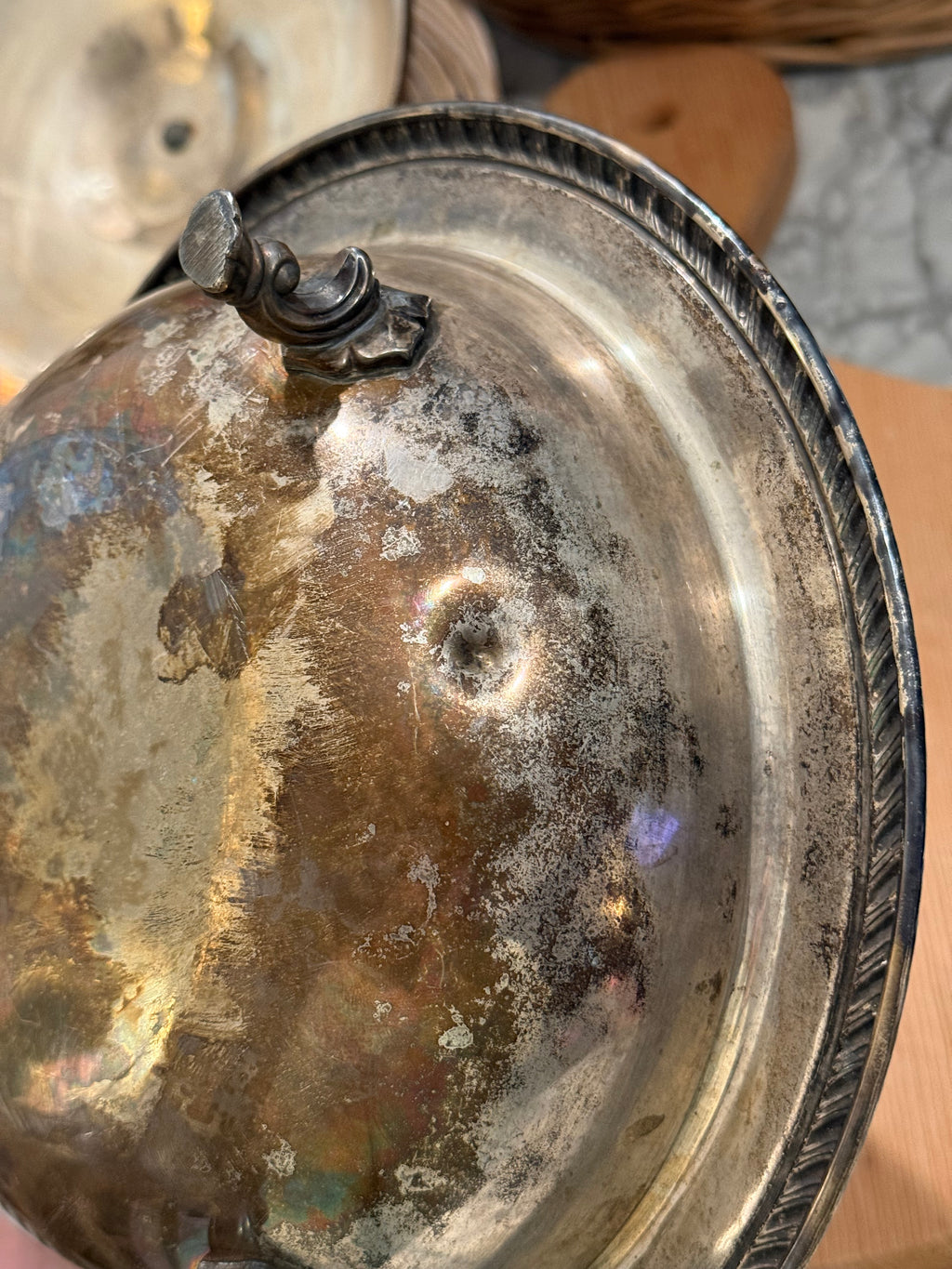Round Silver Covered Casserole Tureen
