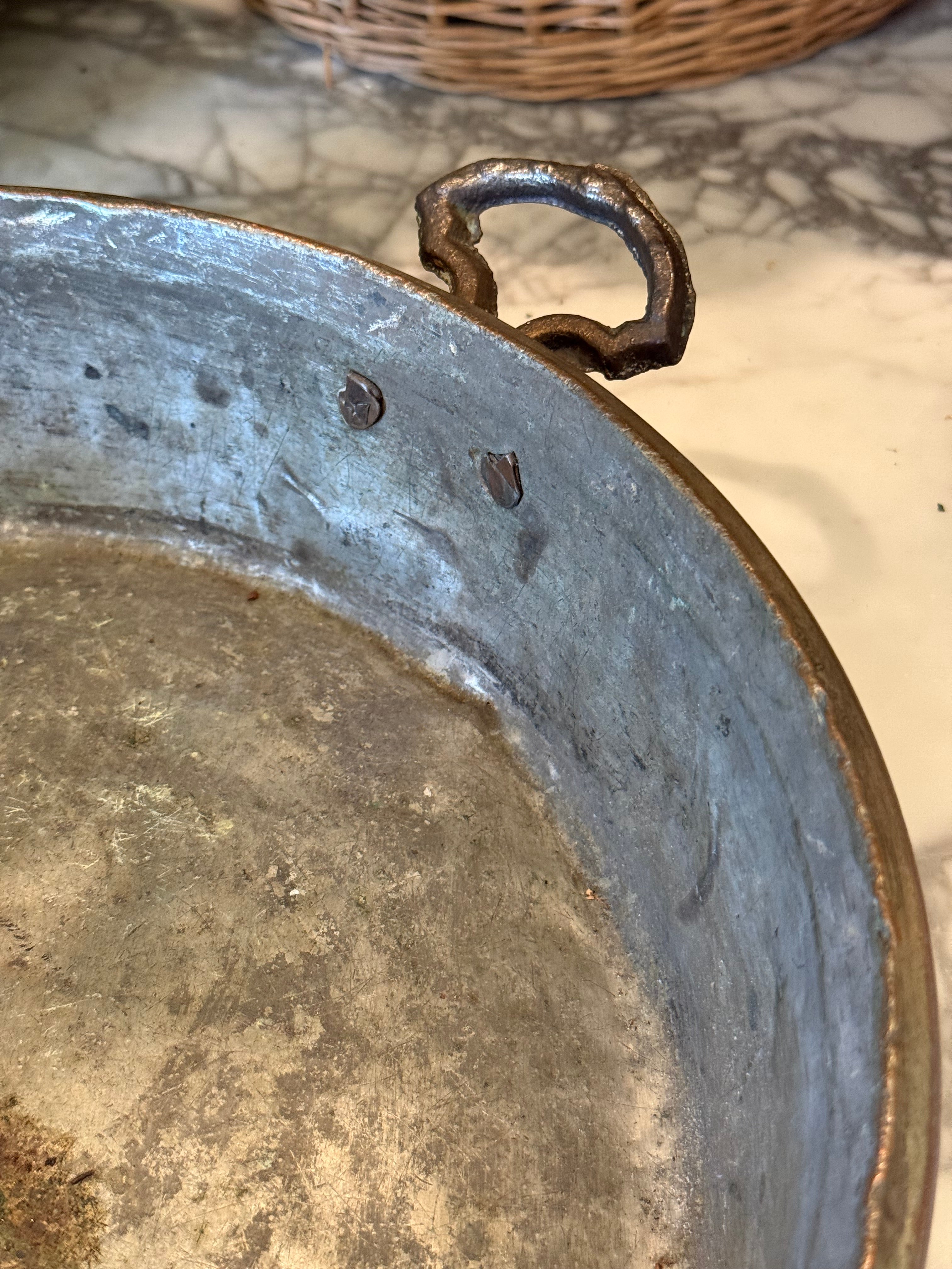 Antique European Copper Baking Pan - 14"