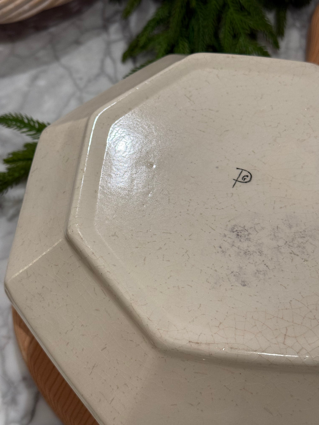 Creamware Octagonal Soup Tureen with Ladle