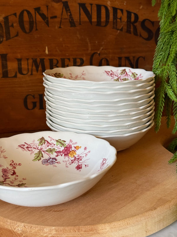 Vintage Ridgway English Garden Ironstone Soup Bowl