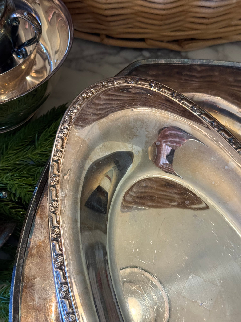 Vintage Silversmith Oval Serving Tray