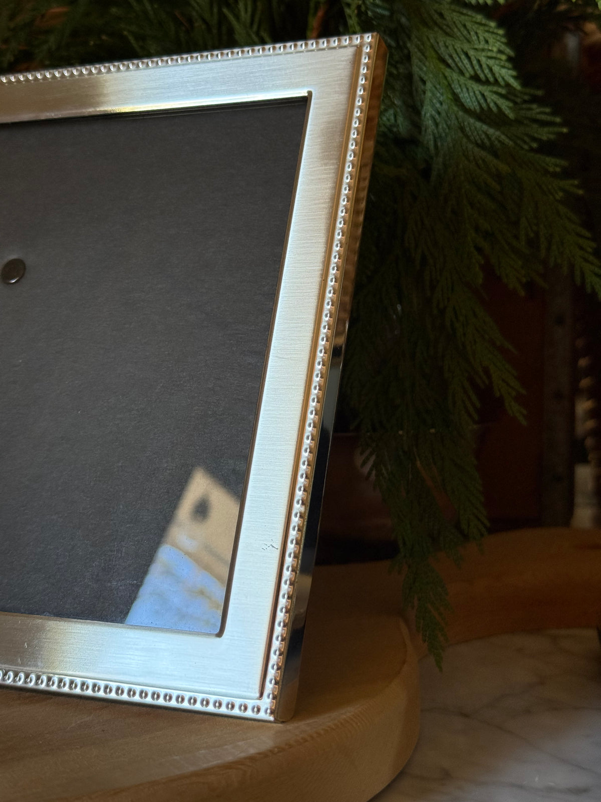 Slim Beaded Silver Picture Frame