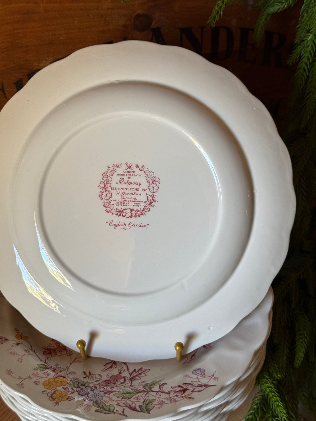 Vintage Ridgway English Garden Ironstone Dinner Plate
