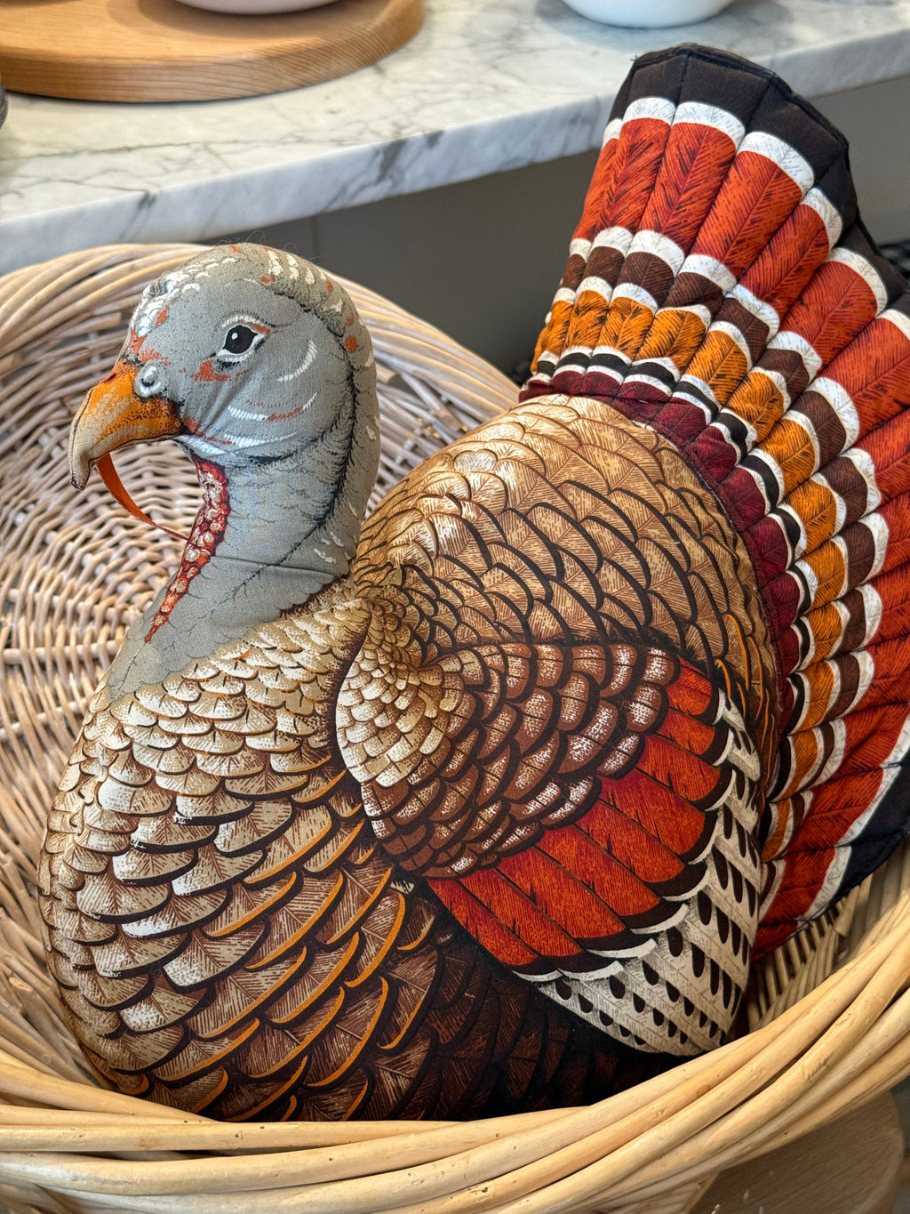 Vintage Stuffed Thanksgiving Tom Turkey Pillow