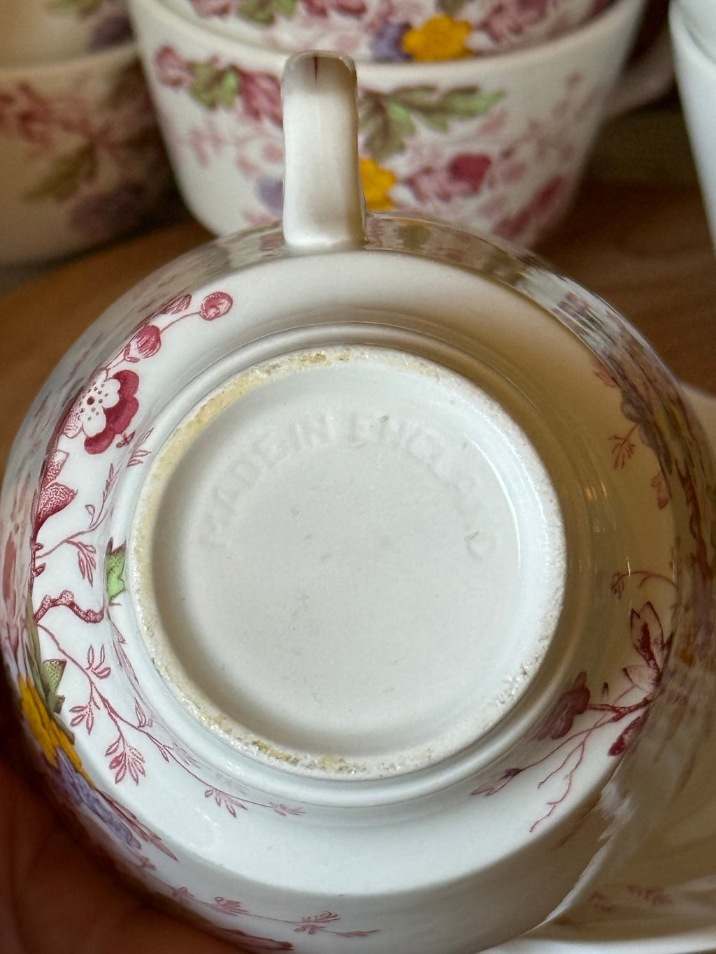 Vintage Ridgway English Garden Ironstone Teacup and Saucer
