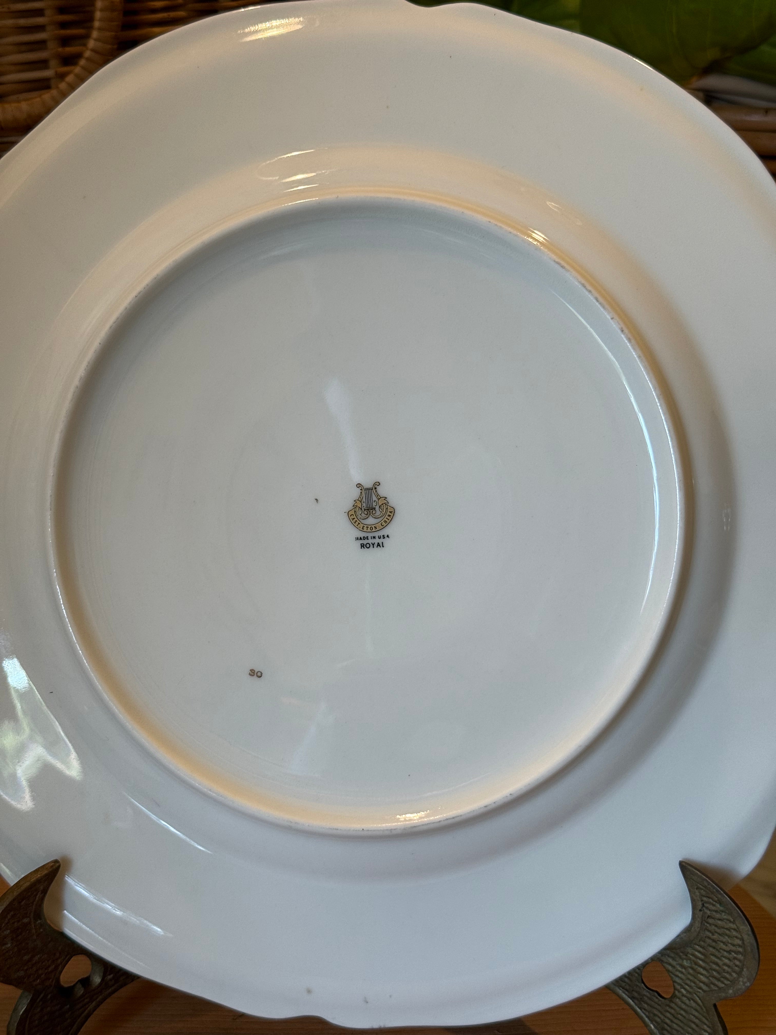 Scalloped Gold Castelon Plates, Set of 2