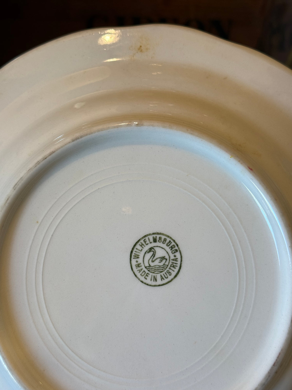 Vintage Wilhelmsburg Austrian Scalloped Pasta Plates, Set of 2