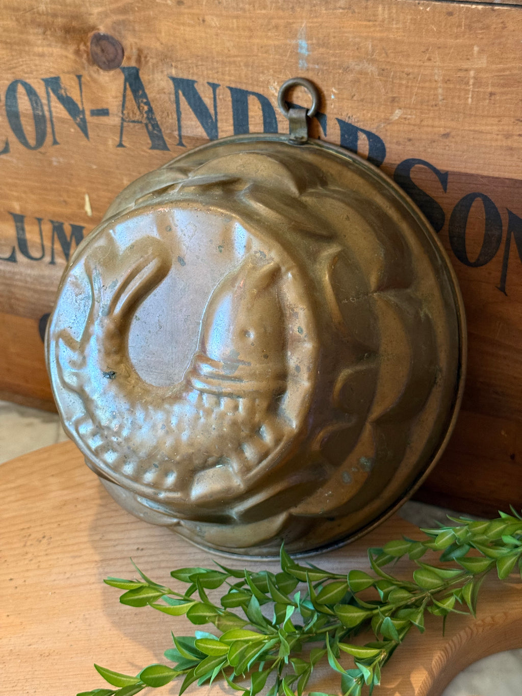Vintage European Circular Copper Fish Mold