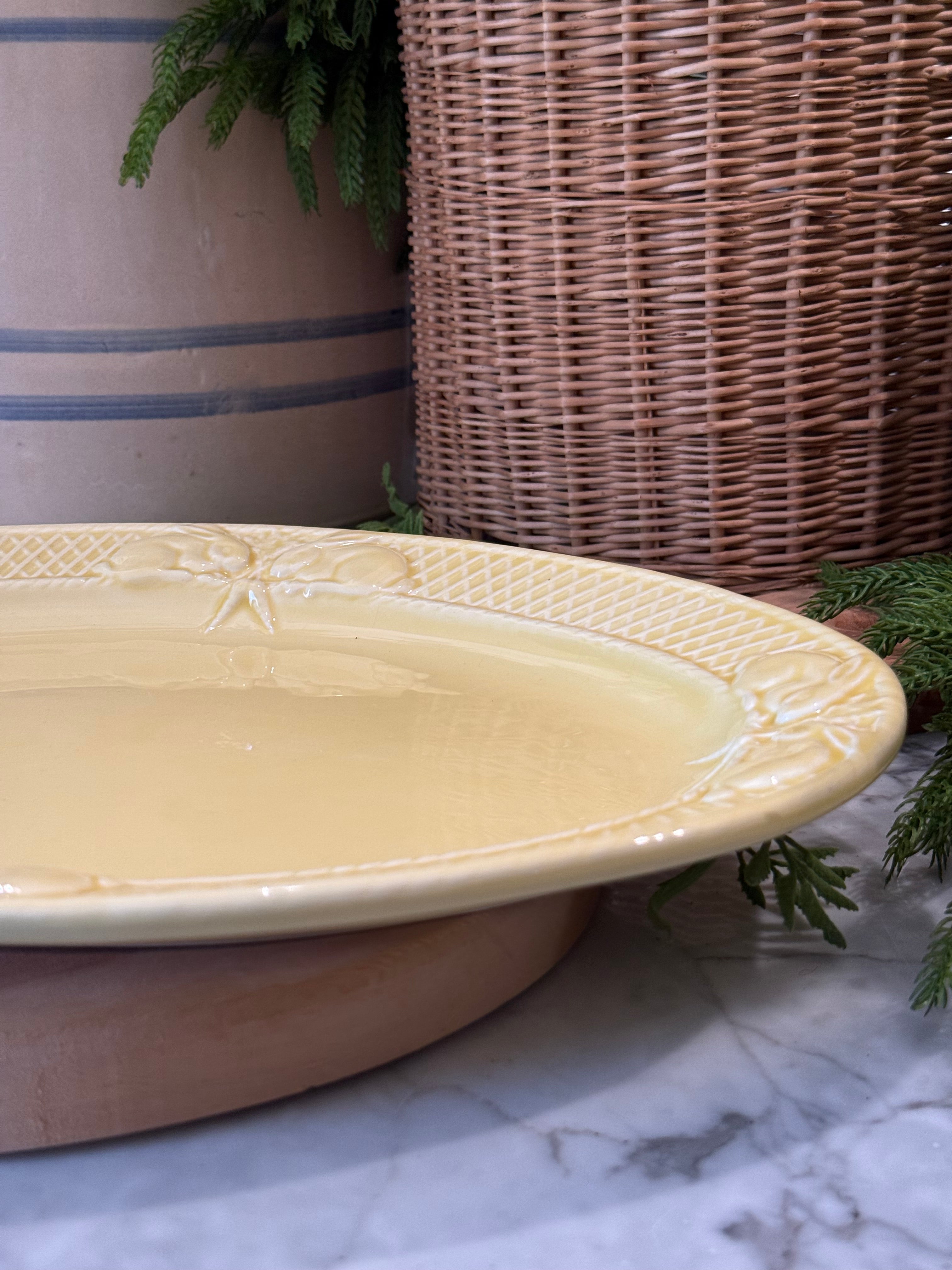 Vintage Bordallo Pinheiro Yellow Rabbit Oval Platter