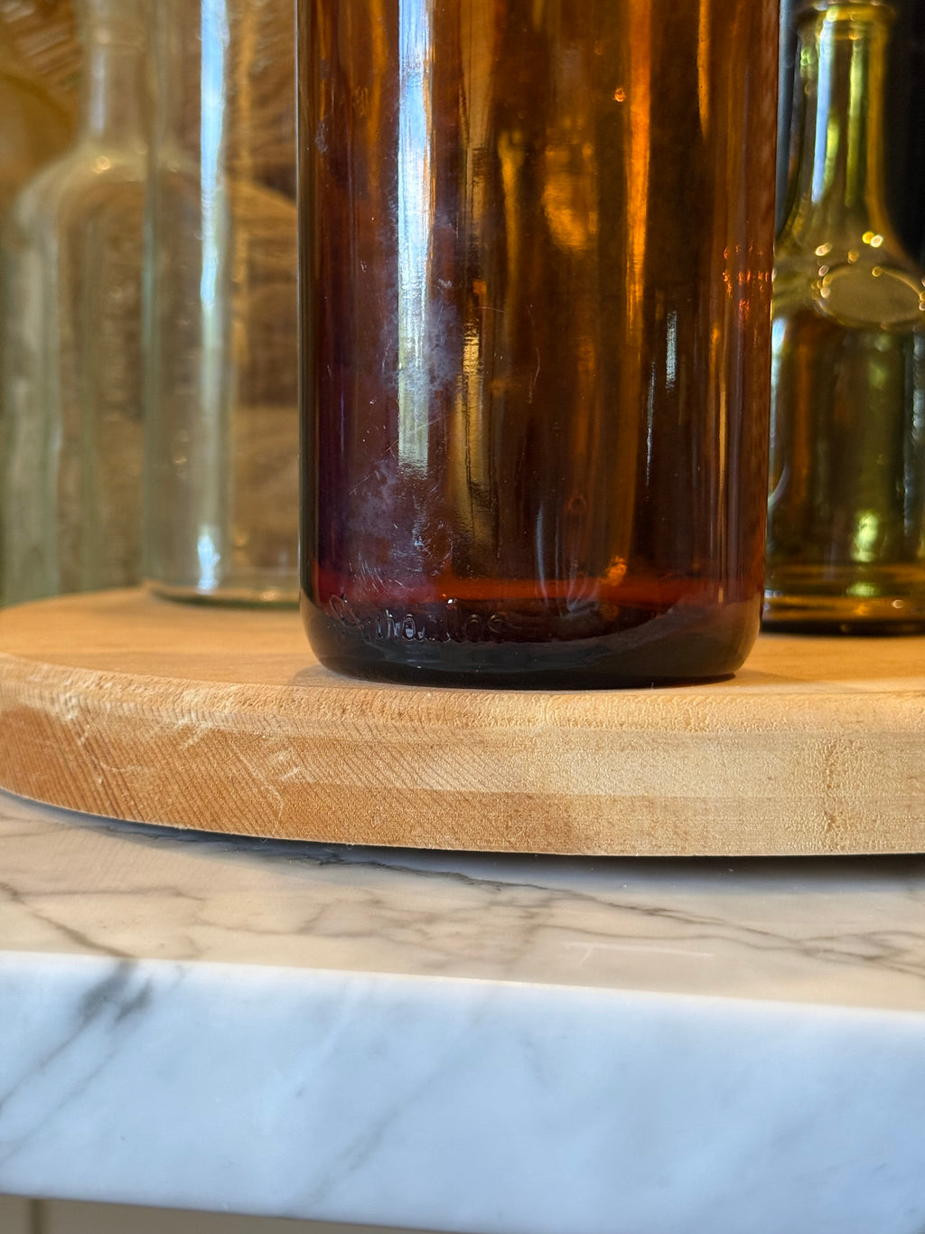 Medium Duraglass Amber Apothecary Bottle