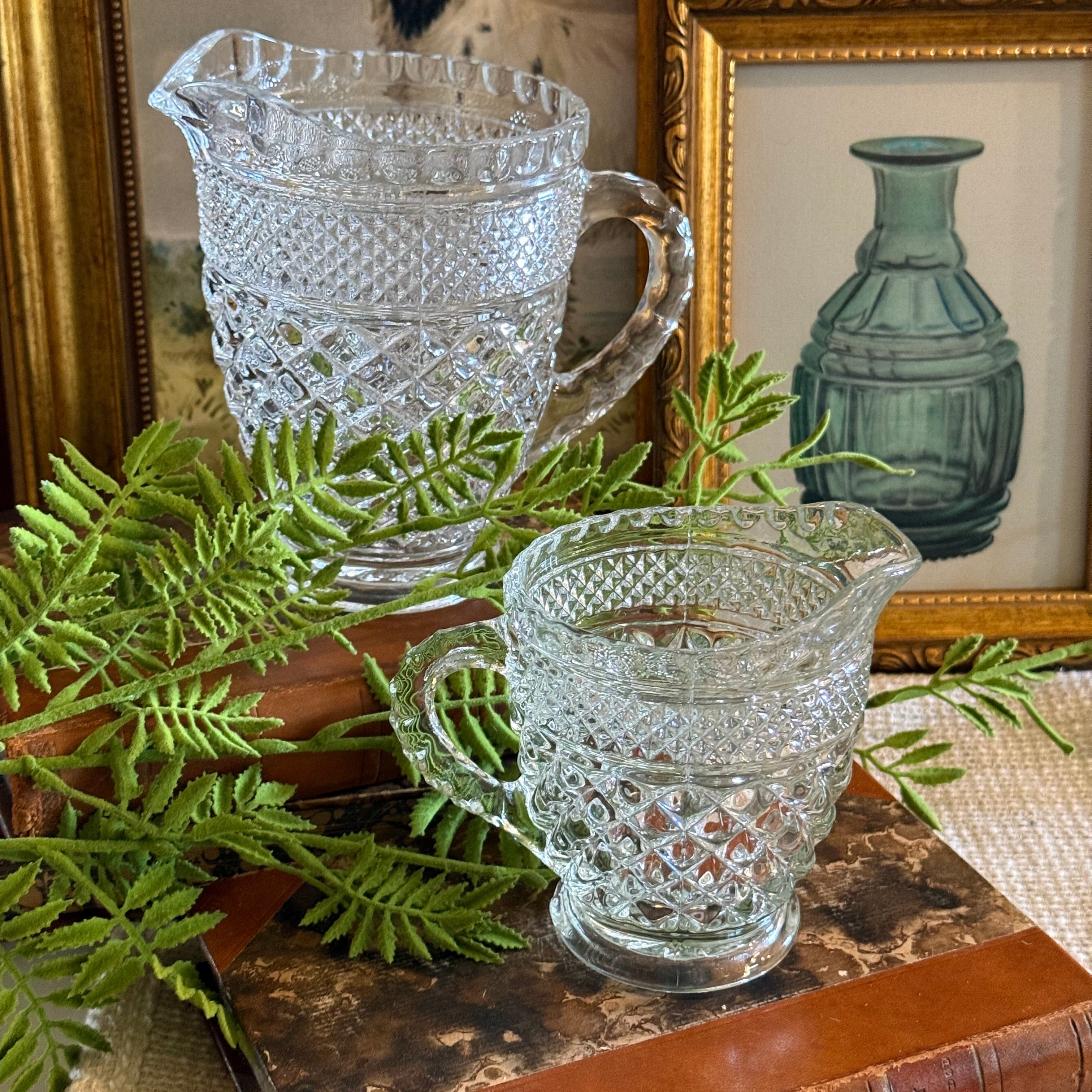 Vintage 4.25" Anchor Hocking Wexford Pattern Pitcher