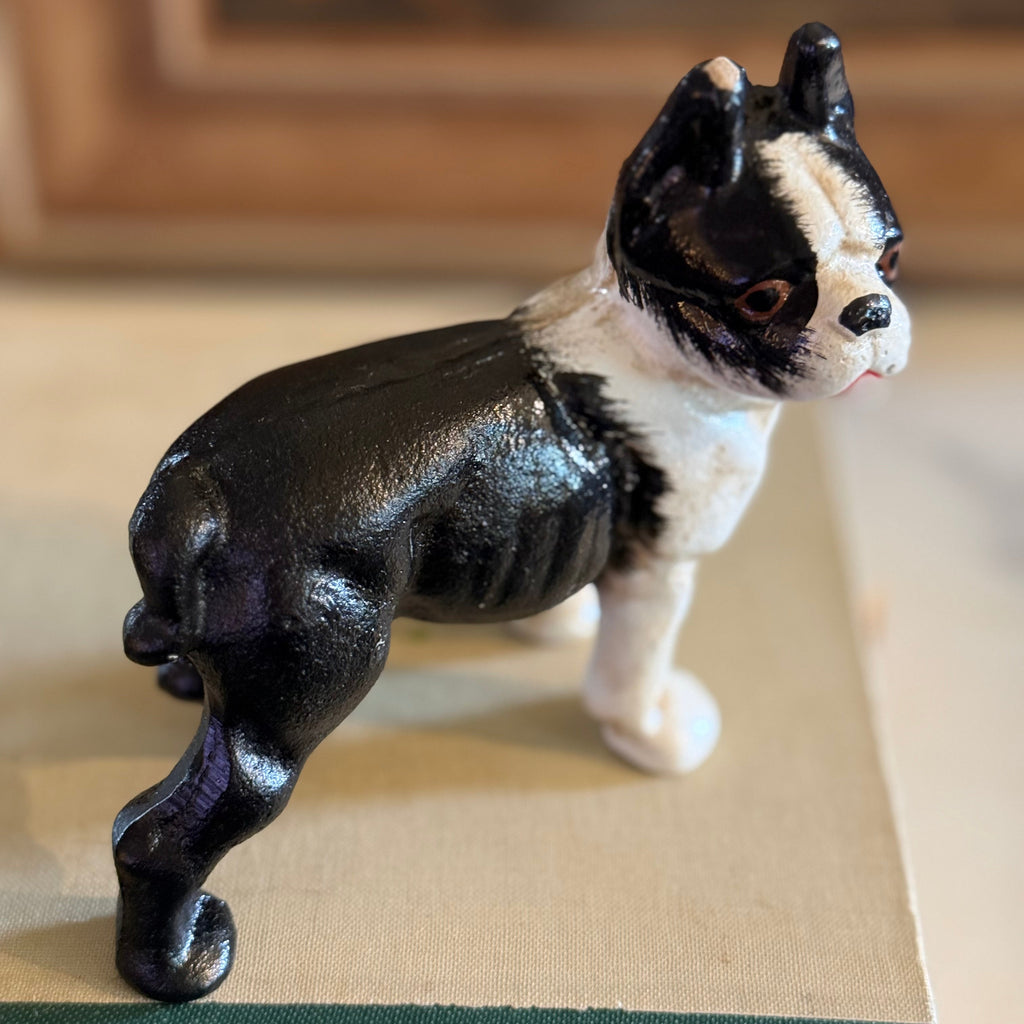 Mini Boston Terrier Cast Iron Dog