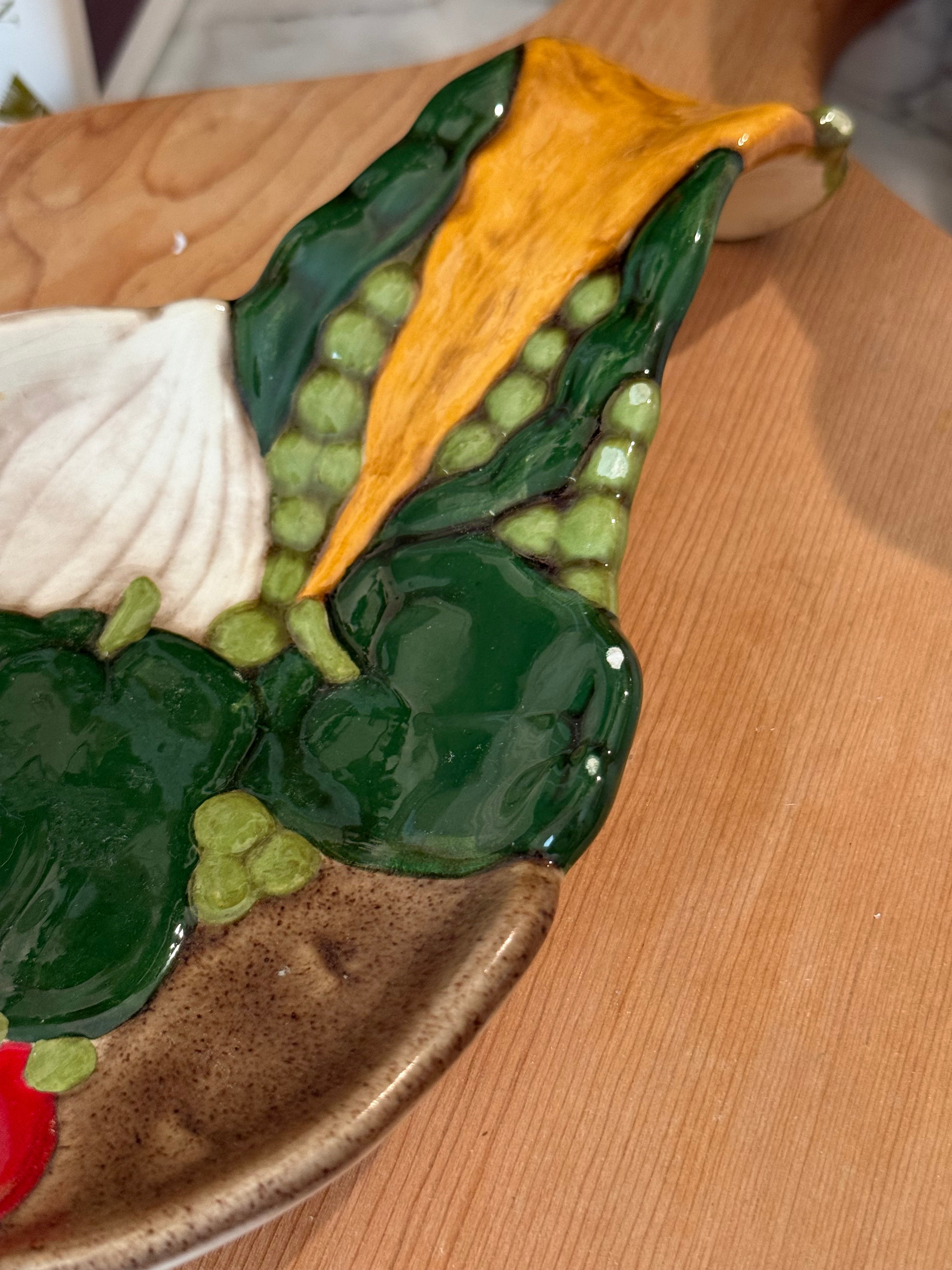 Vintage Ceramic Vegetable Spoon Rest