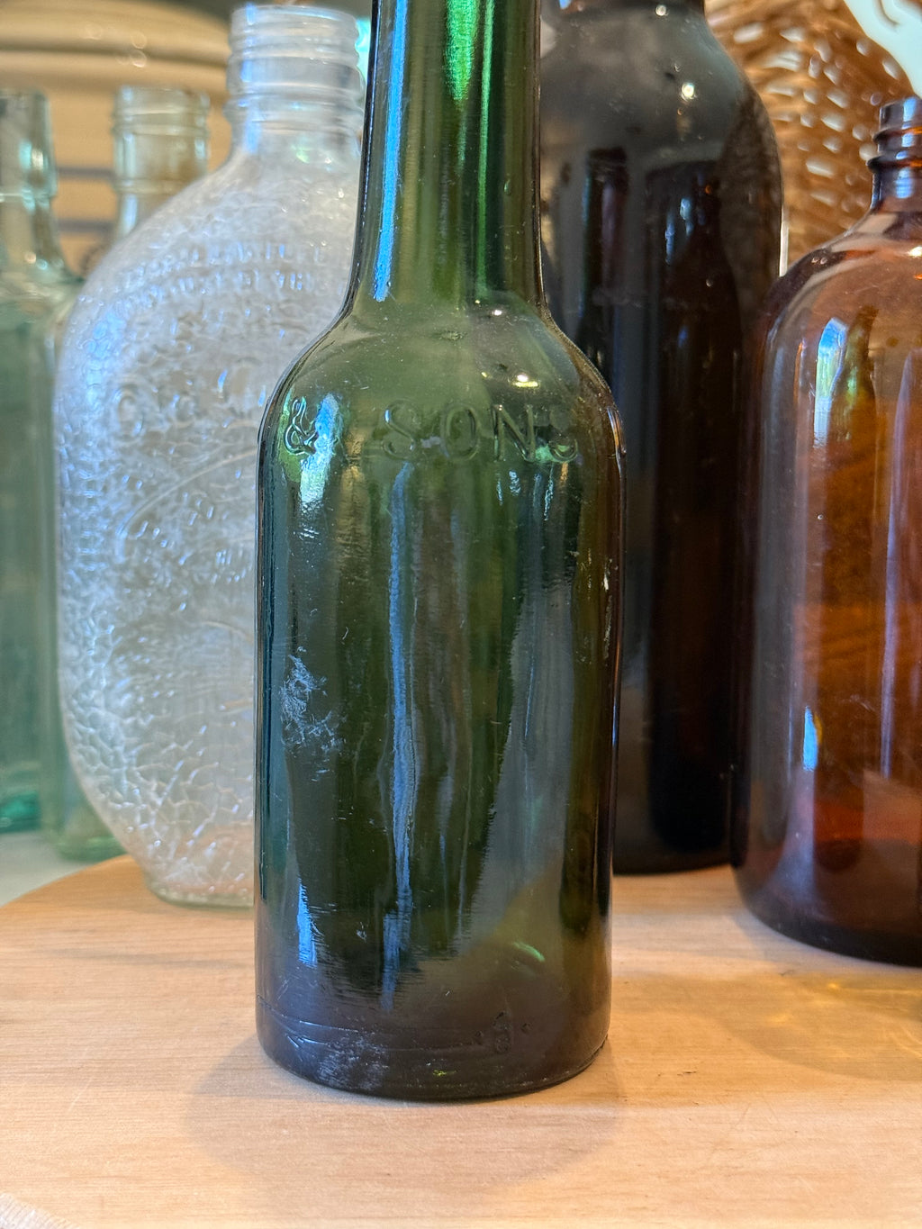 Antique Emerald Glass Siegert Bitters Bottle