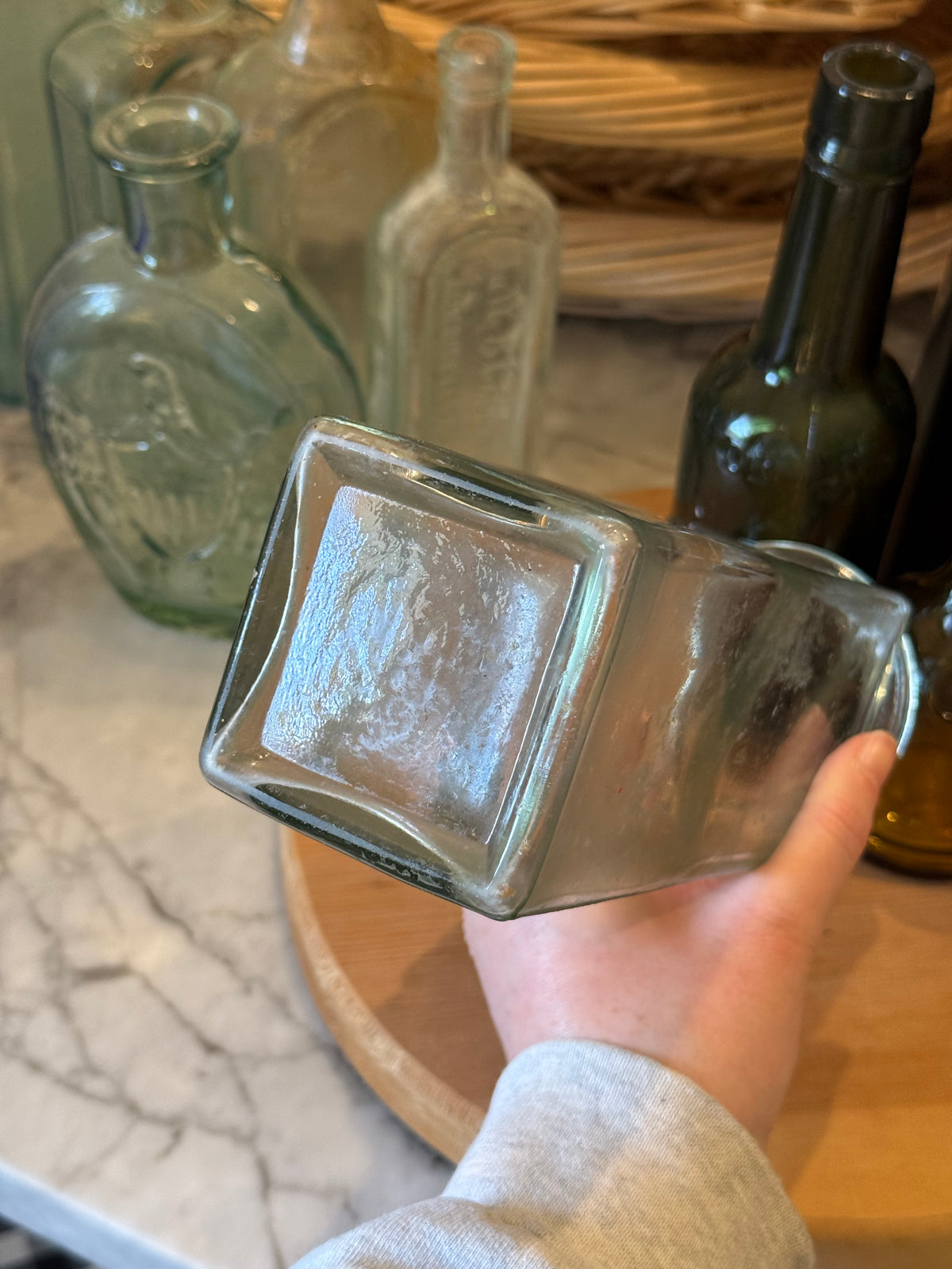 Tall Square Pillar Glass Vessel