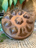 Antique French Hammered Copper Jelly Mold Pan - 12" Preserve Mold