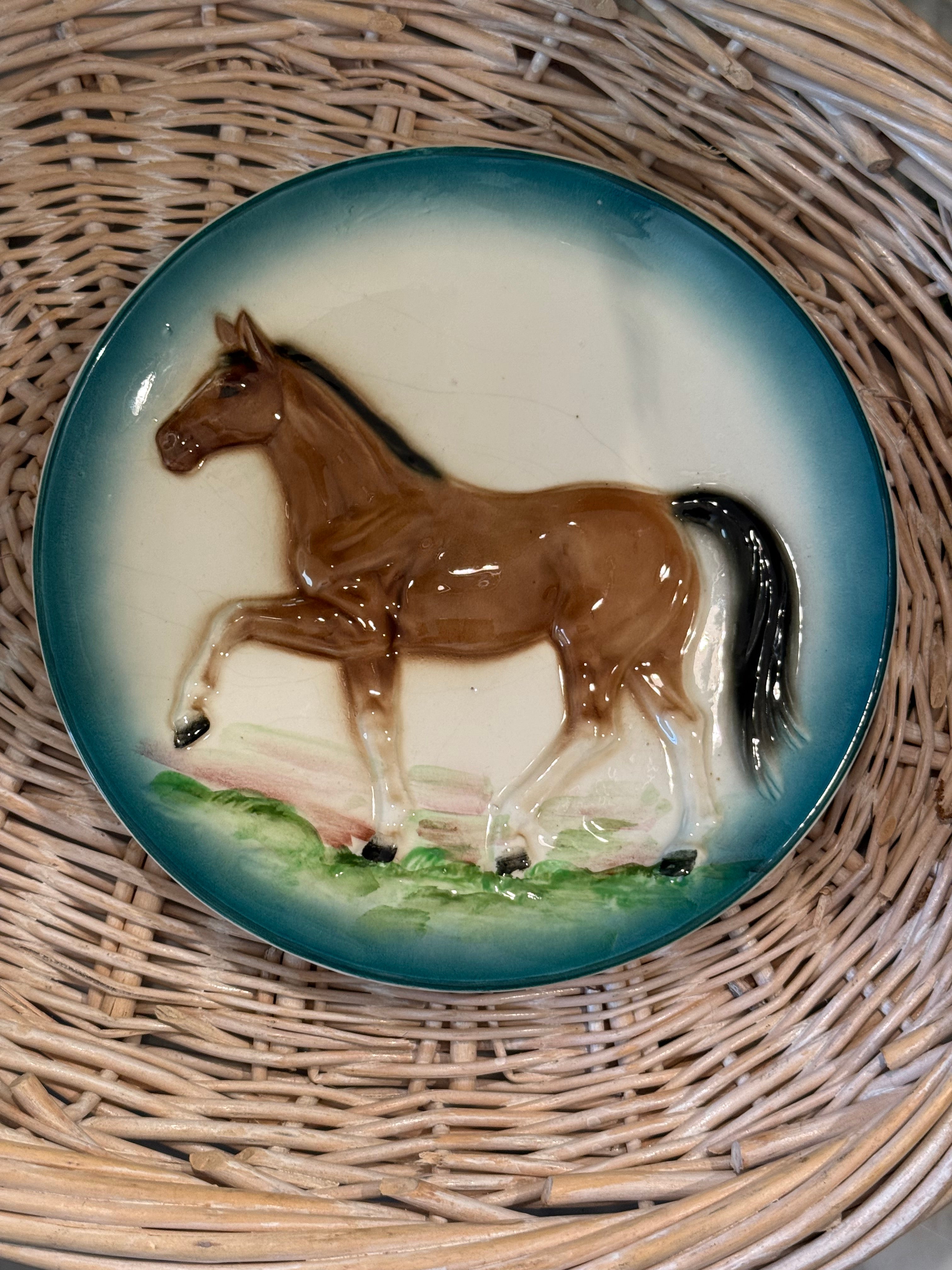 1950s Made in Japan Ceramic Horse Decorative Plates