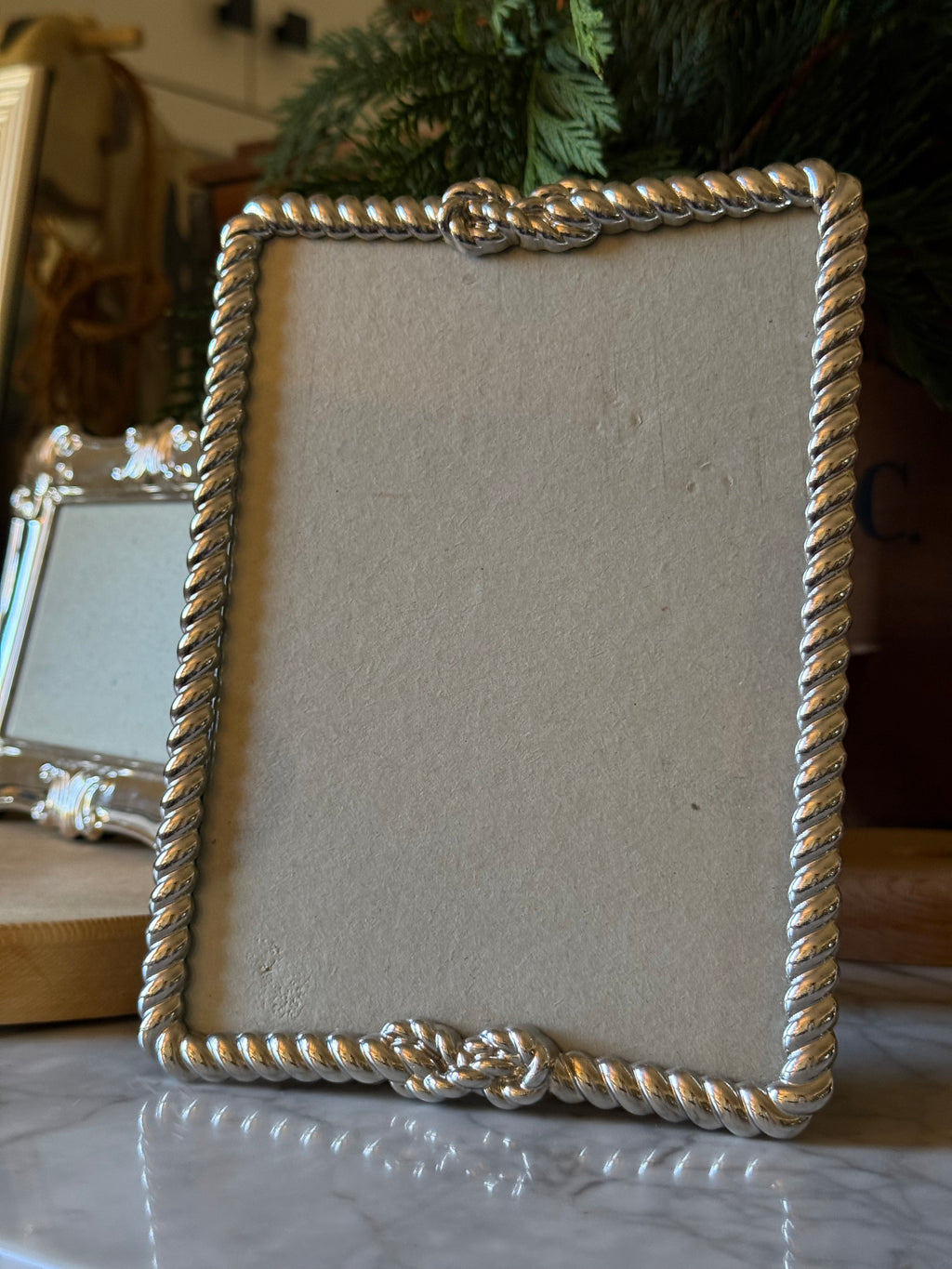 Petite Roped Silver Picture Frame