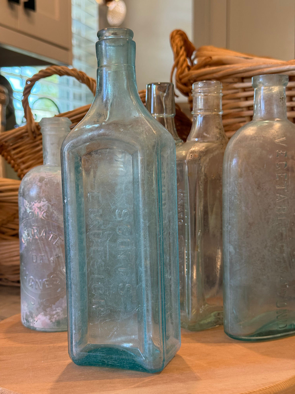 Antique Scott's Emulsion Aqua Apothecary Bottle