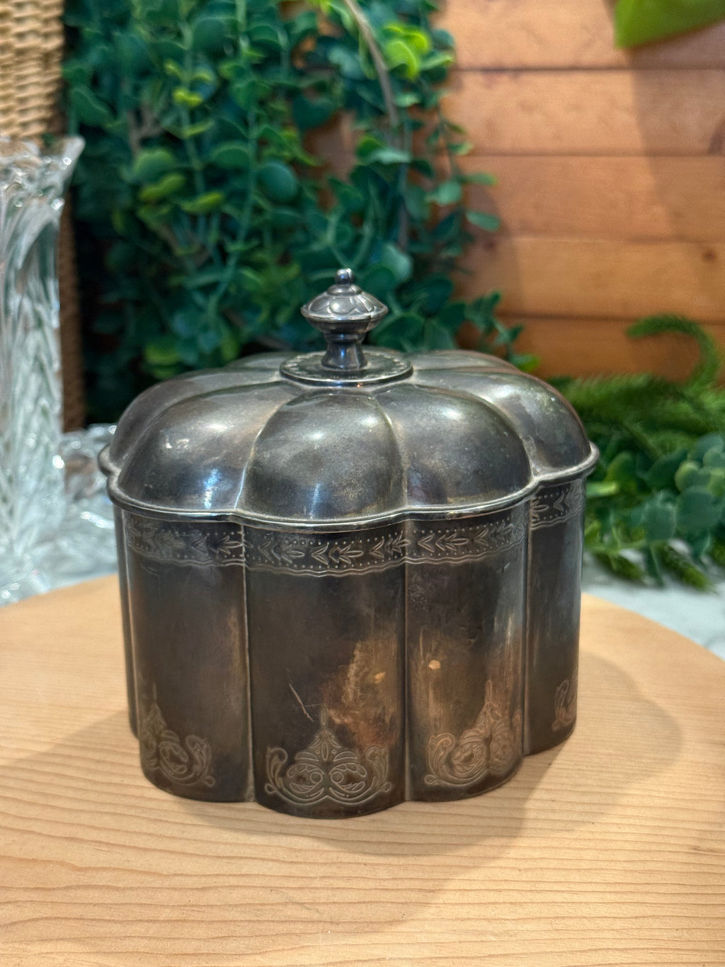 Vintage Godinger Silver Velvet Lined Trinket Box