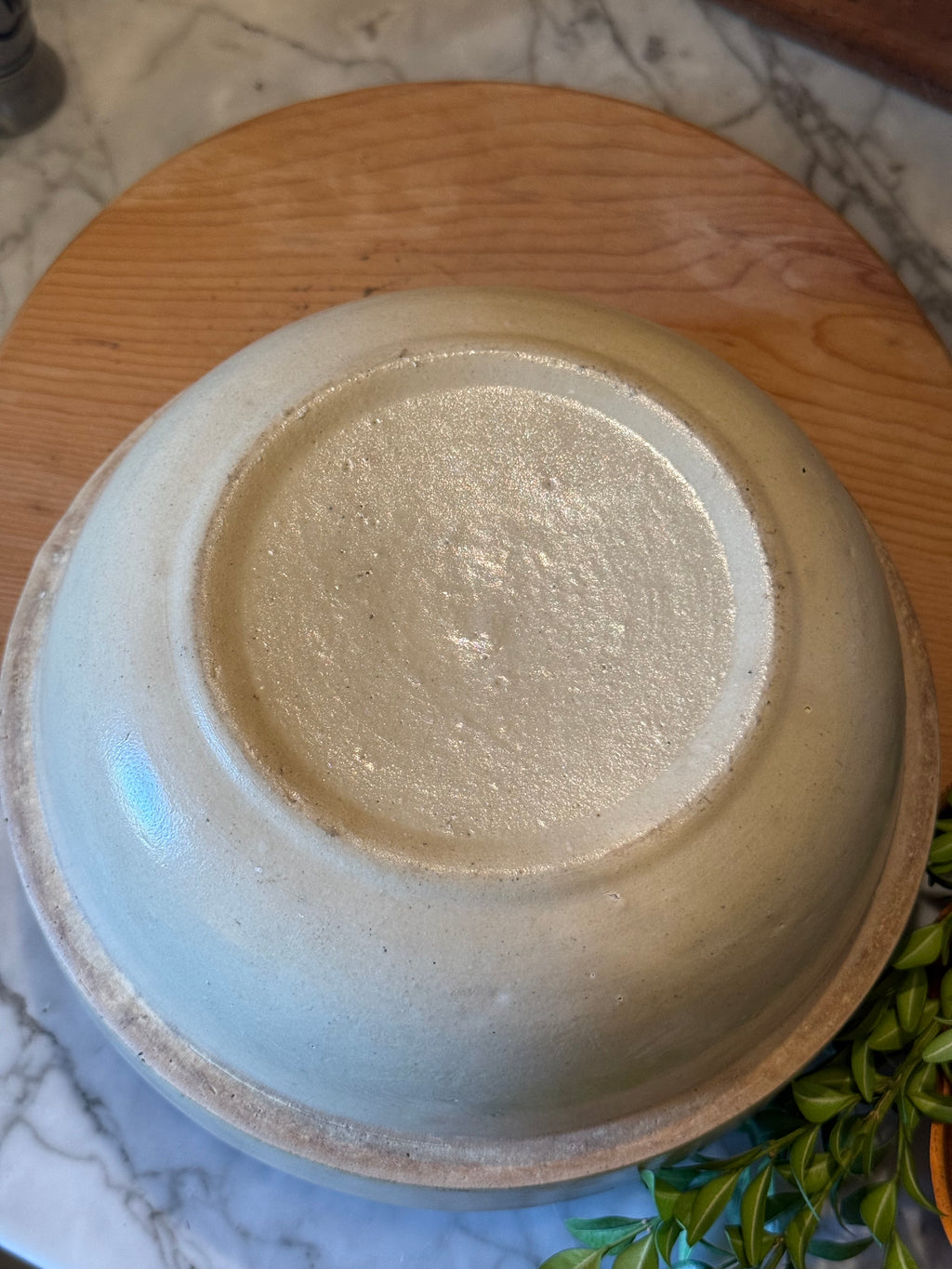 Antique Primitive Stoneware Shoulder Crock Bowl - 8.5"