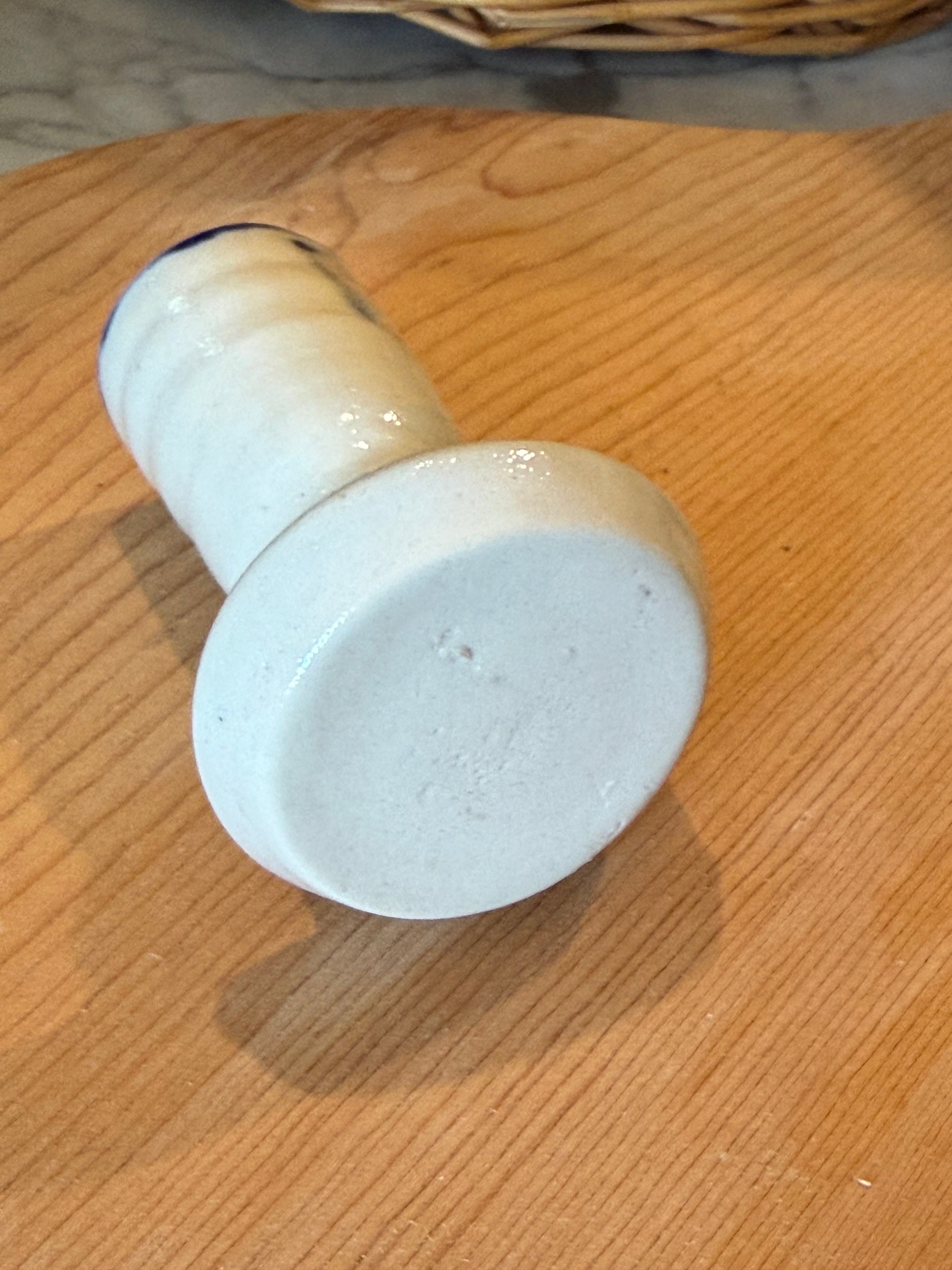Vintage Williamsburg Pottery Salt Glazed Stoneware Candlestick Holder
