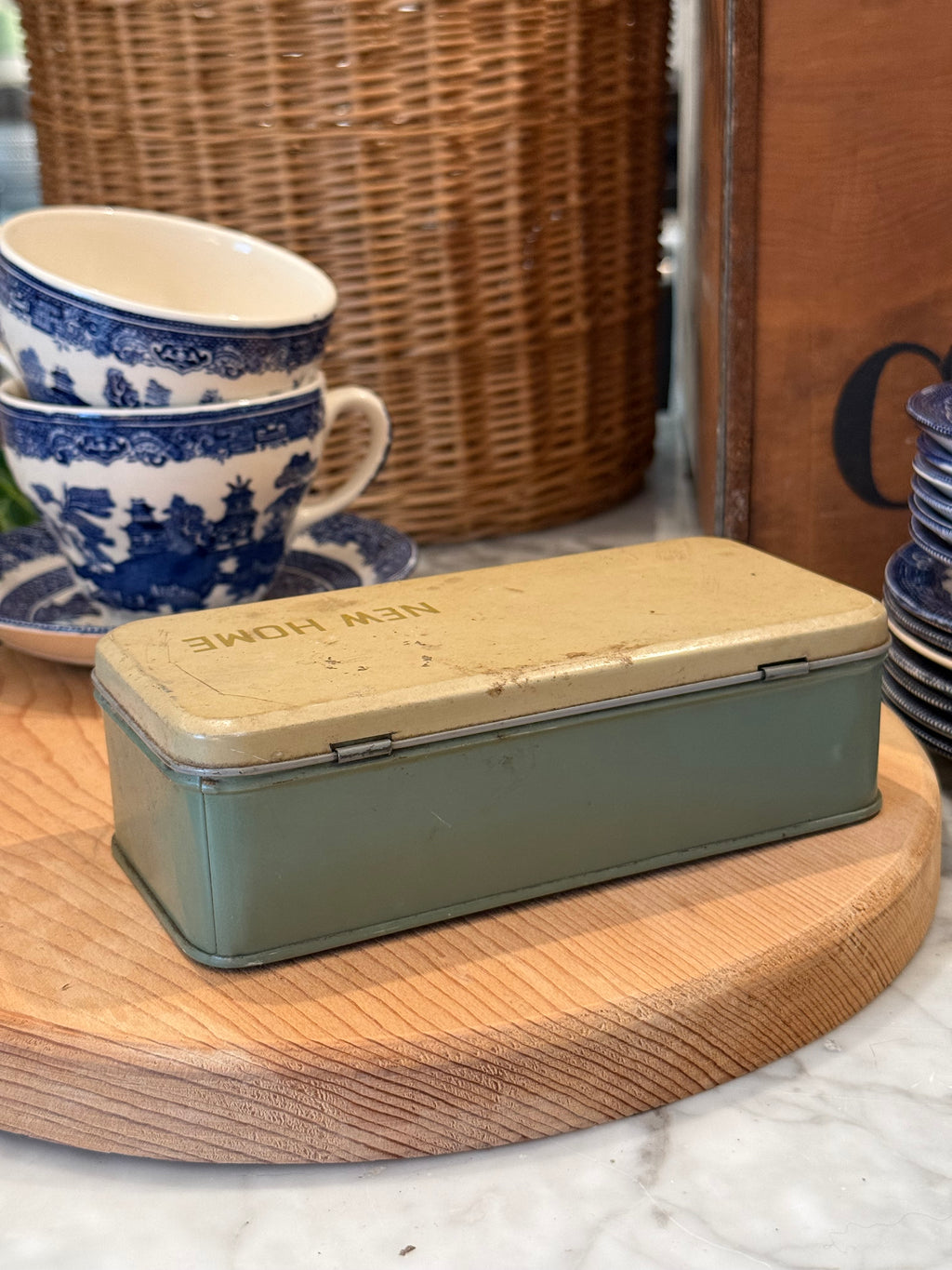 Mid-Century Japanese "New Home" Trinket Tin