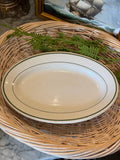 Vintage Green Stripe Buffalo China Restaurantware Oval Platter