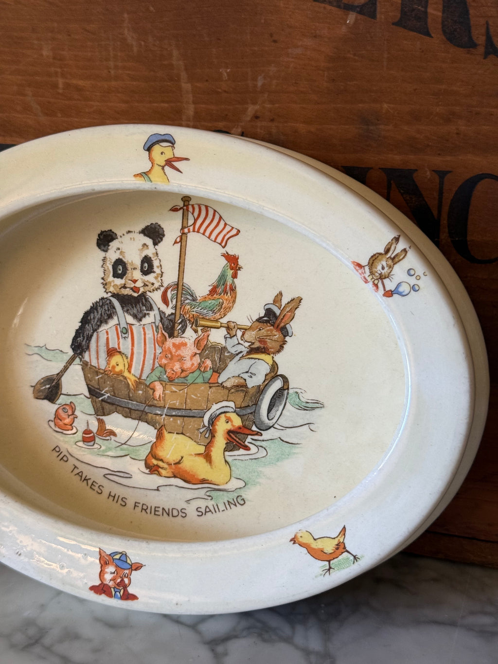 Vintage Royal Winton "Pip the Panda" Child's Bowl
