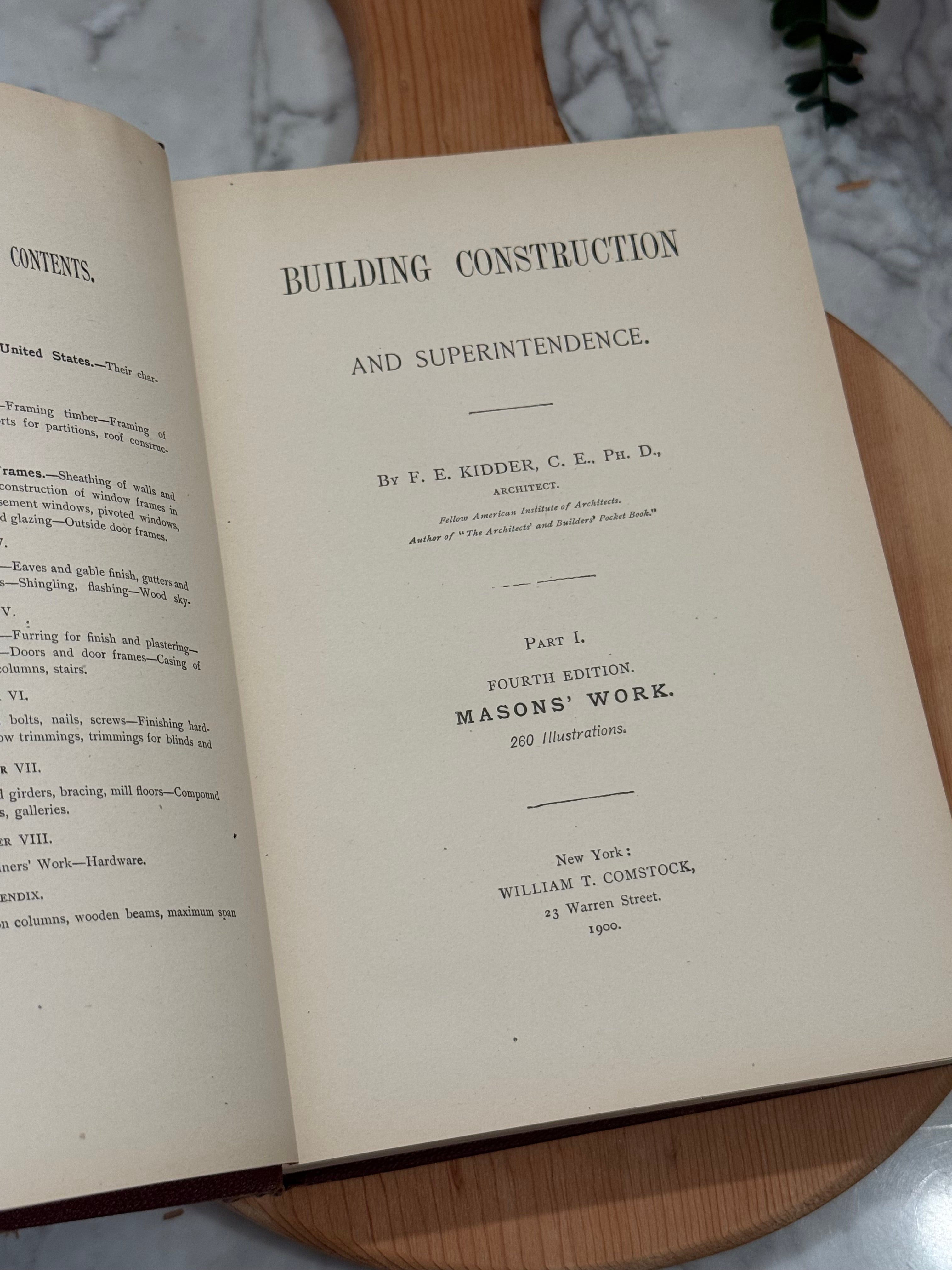 1900 Masons' Work Building Construction Manual