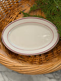 Vintage Sterling China Red Band Restaurantware Oval Side Dish