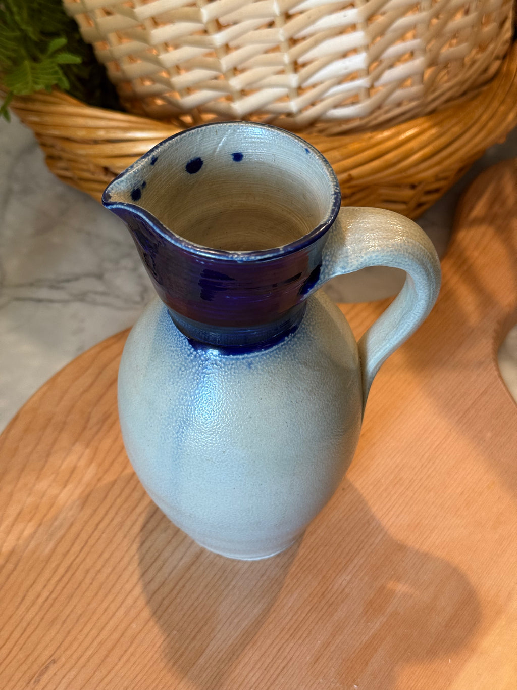 Vintage Williamsburg Pottery 7.25" Salt Glazed Stoneware Pitcher