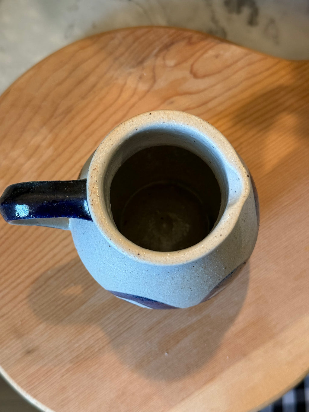 Vintage German Handcrafted 1L Salt-Glazed Stoneware Pitcher