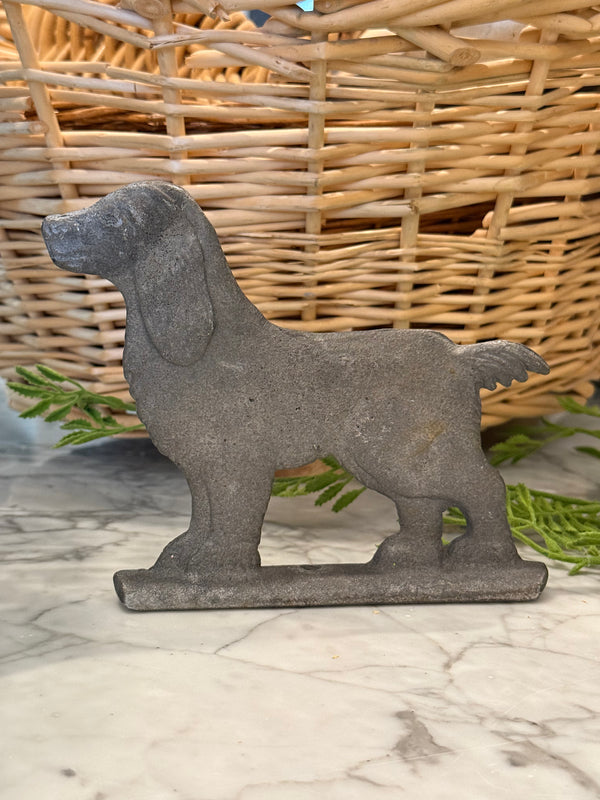 Vintage Cast Aluminum Cocker Spaniel Dog Fence Gate Finial