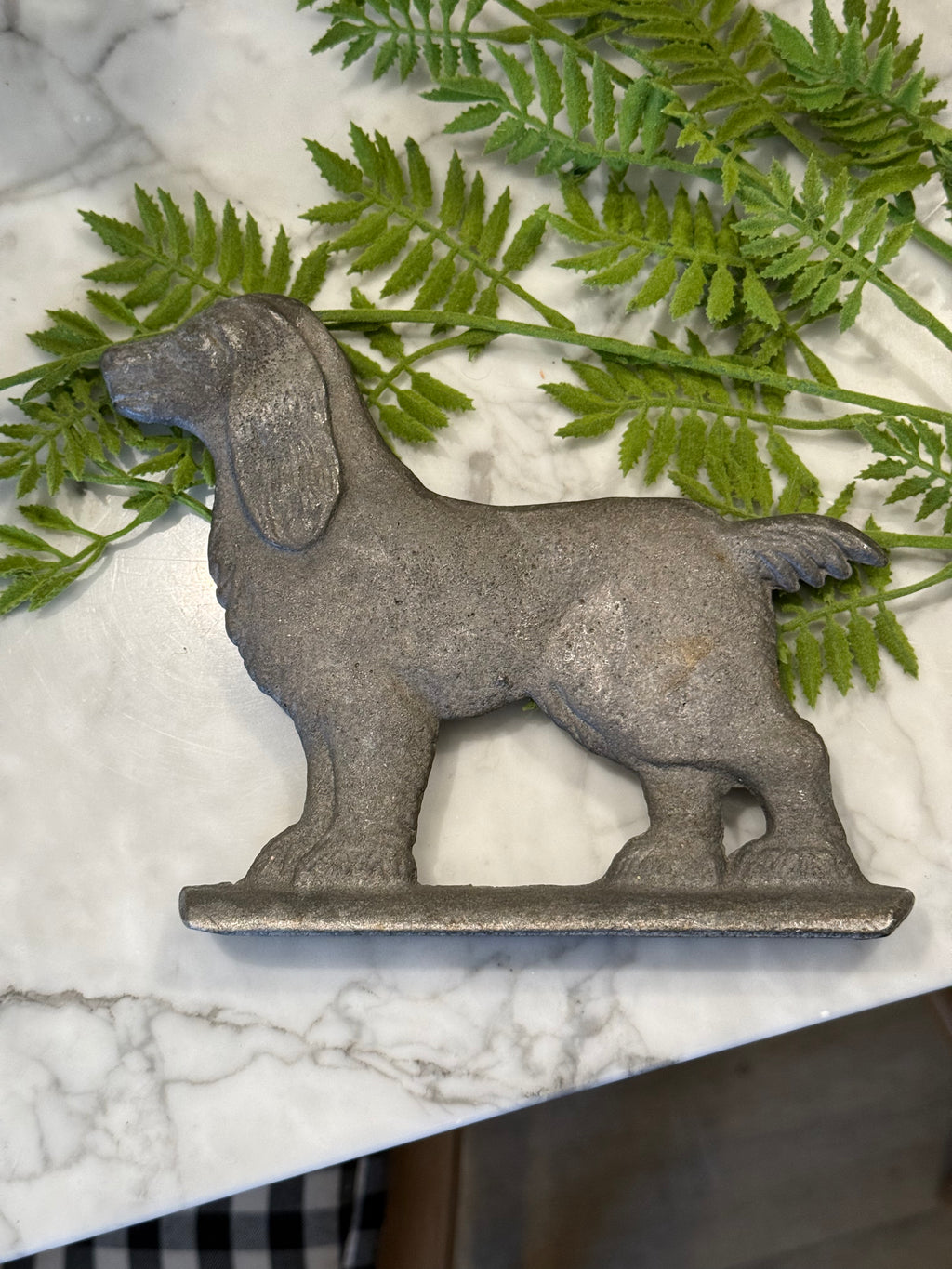 Vintage Cast Aluminum Cocker Spaniel Dog Fence Gate Finial