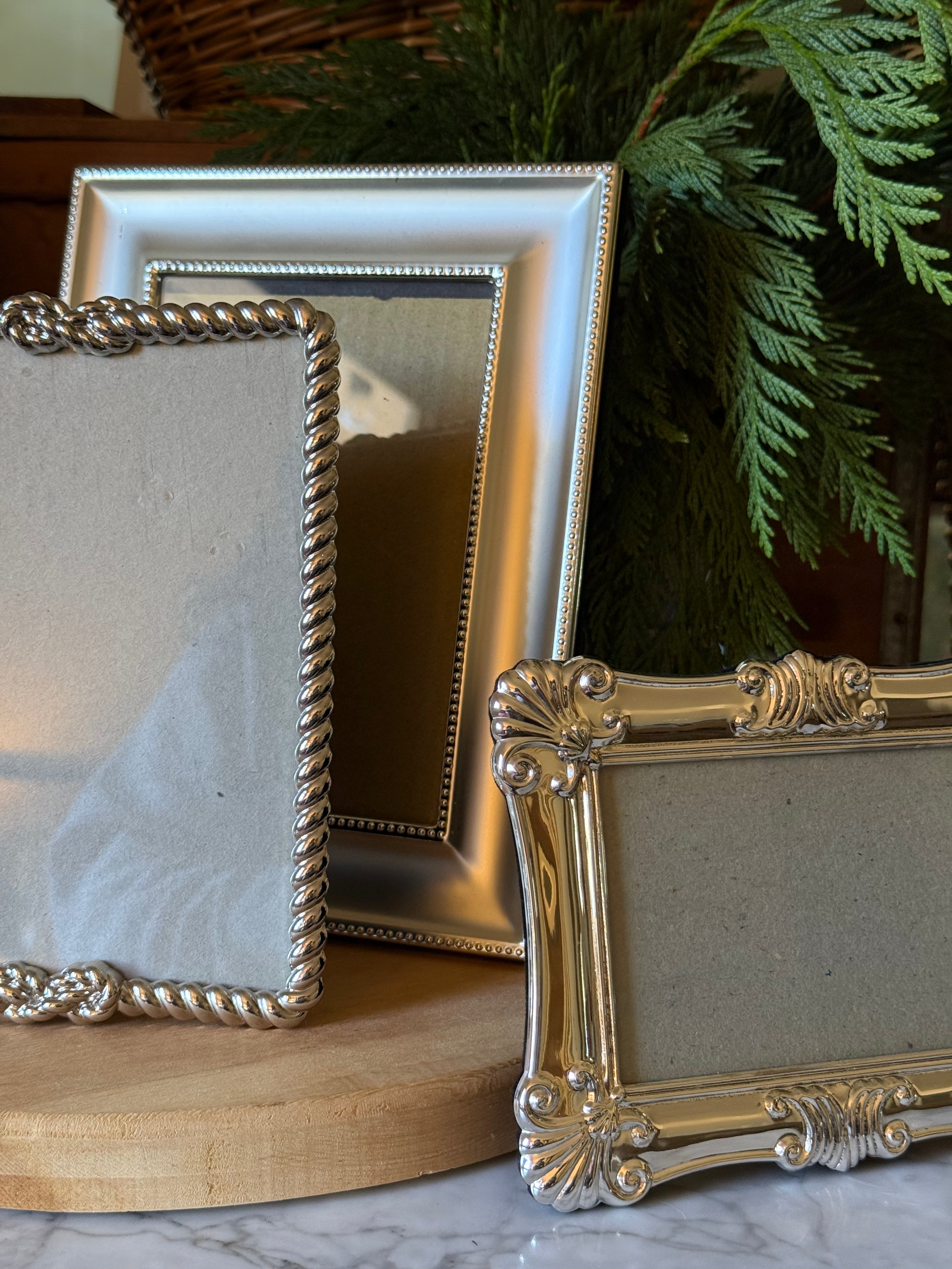 Petite Beaded Silver Picture Frame